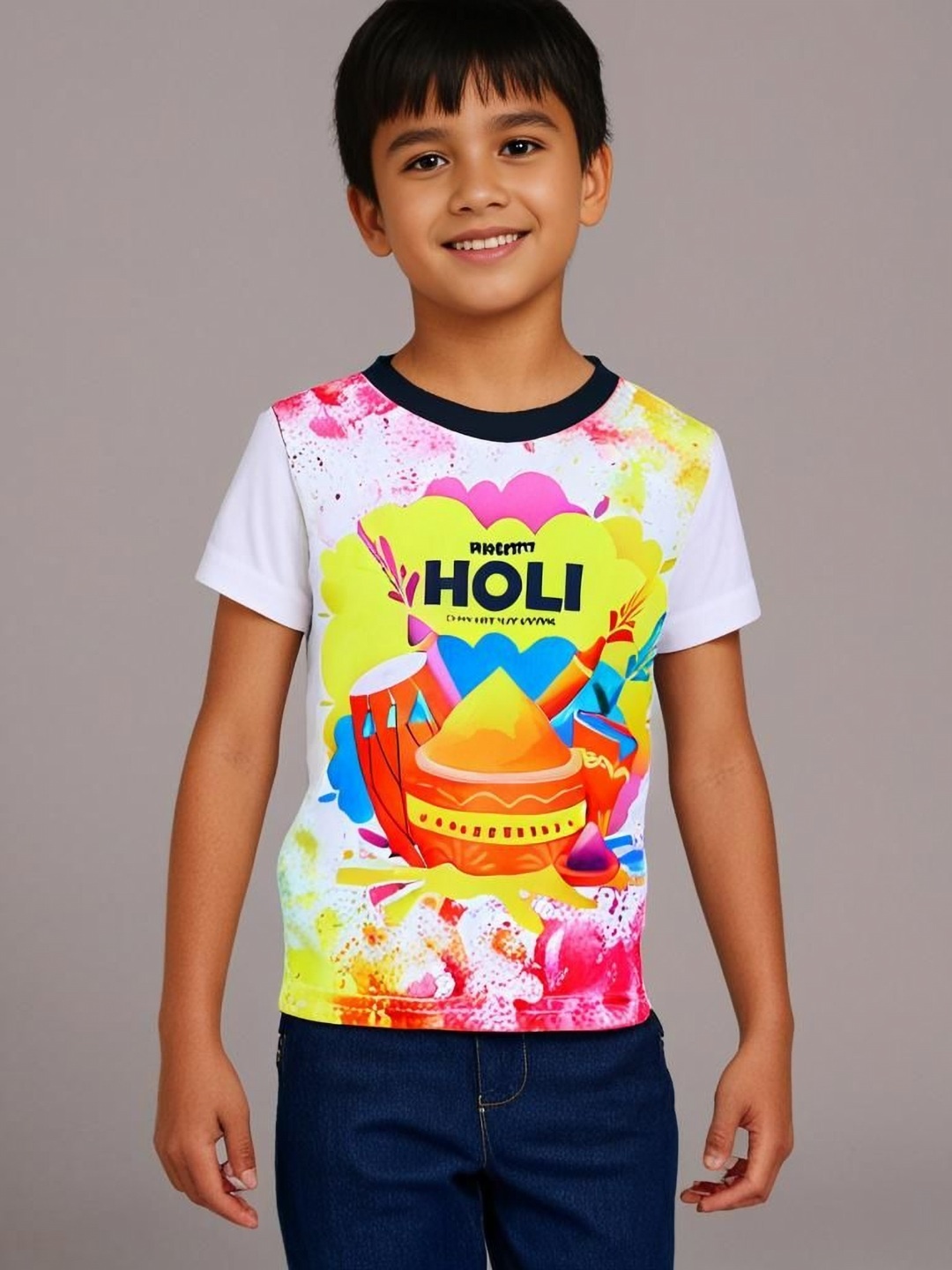 

The Magic Wand Kids Printed Raw Edge T-shirt, Yellow