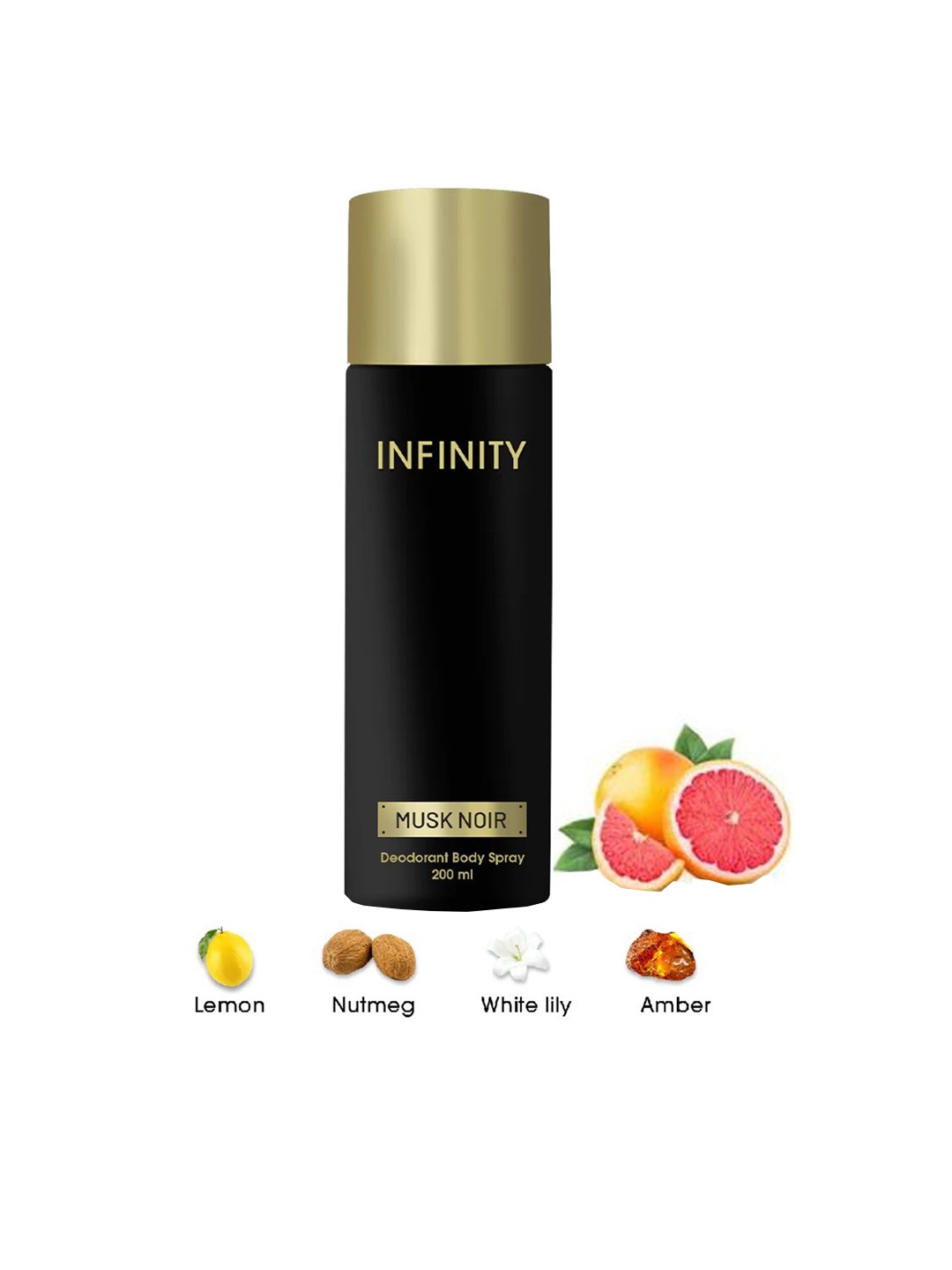 

Infinity Musk Noir Deodorant Body Spray - 200 ml, Black
