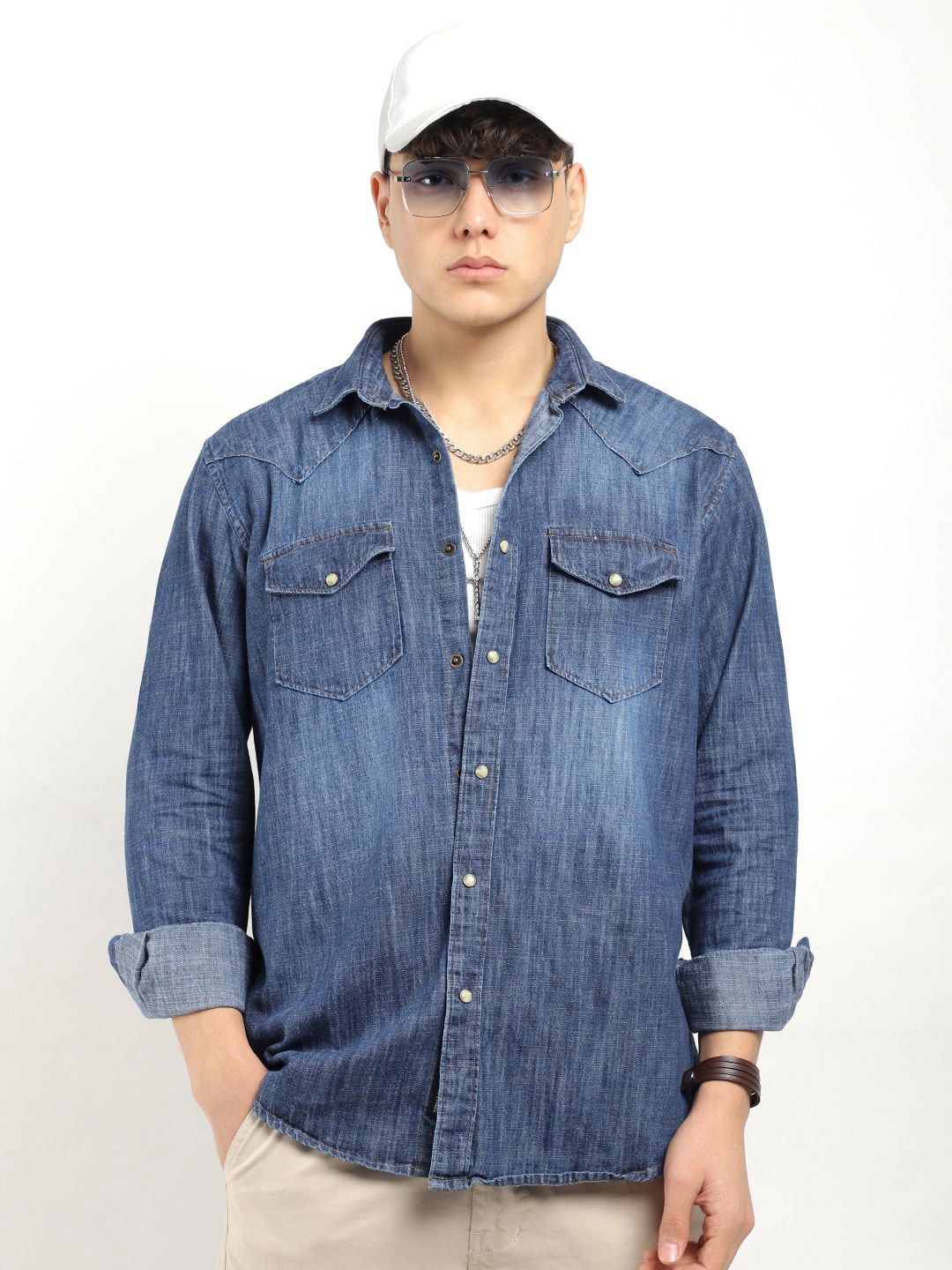 

JIMMY & JORDAN Men Standard Opaque Casual Shirt, Navy blue