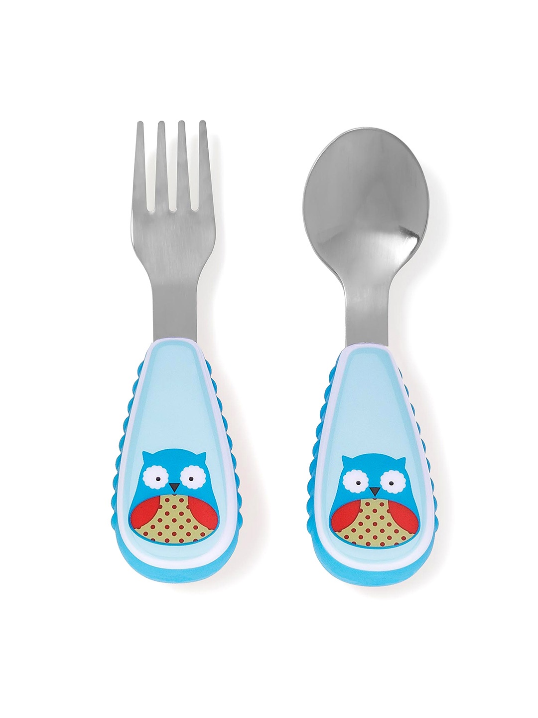 

Skip Hop Grey & Blue Zoo Owl Fork & Spoon Utensils, Silver