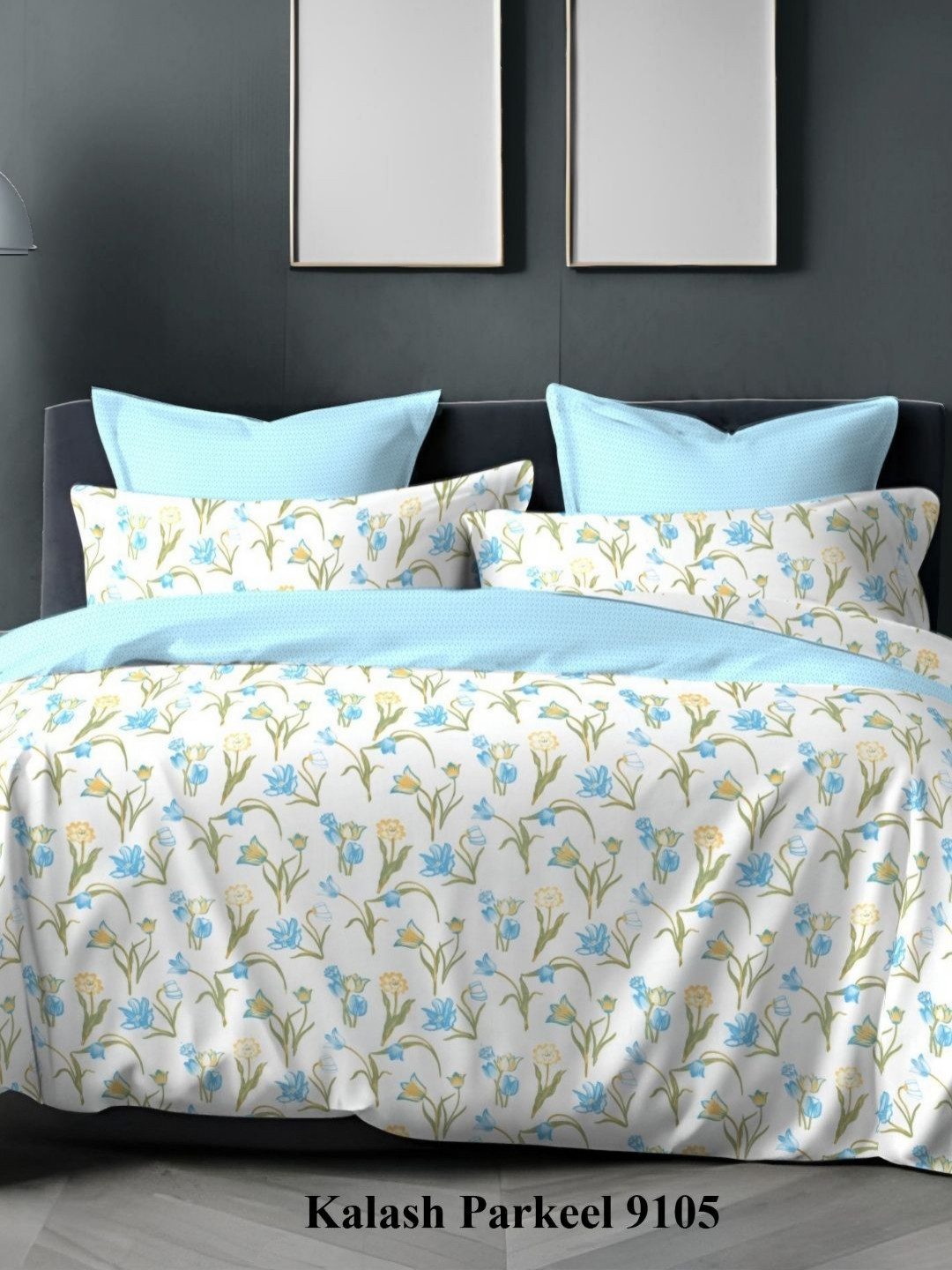 

Sleeping Owls- because your sleep matters White 210 TC King Bedsheet Set 2.74 m X 2.74 m, Turquoise blue