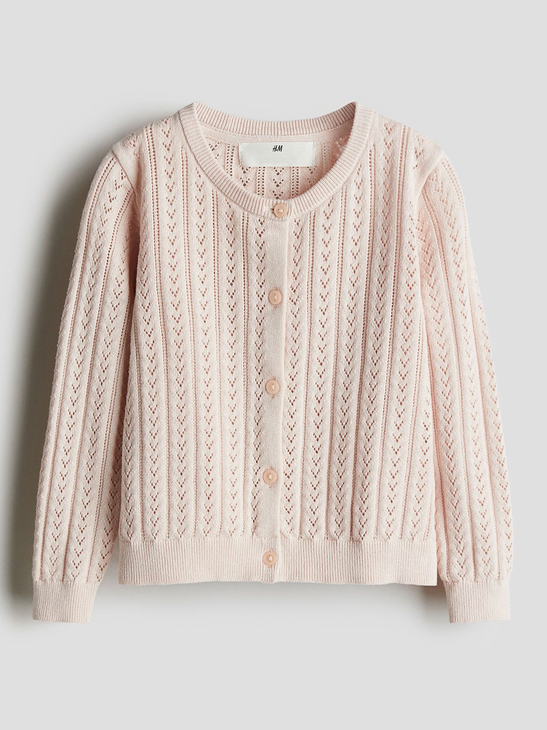 

H&M Pointelle-Knit Cotton Cardigan, Orange