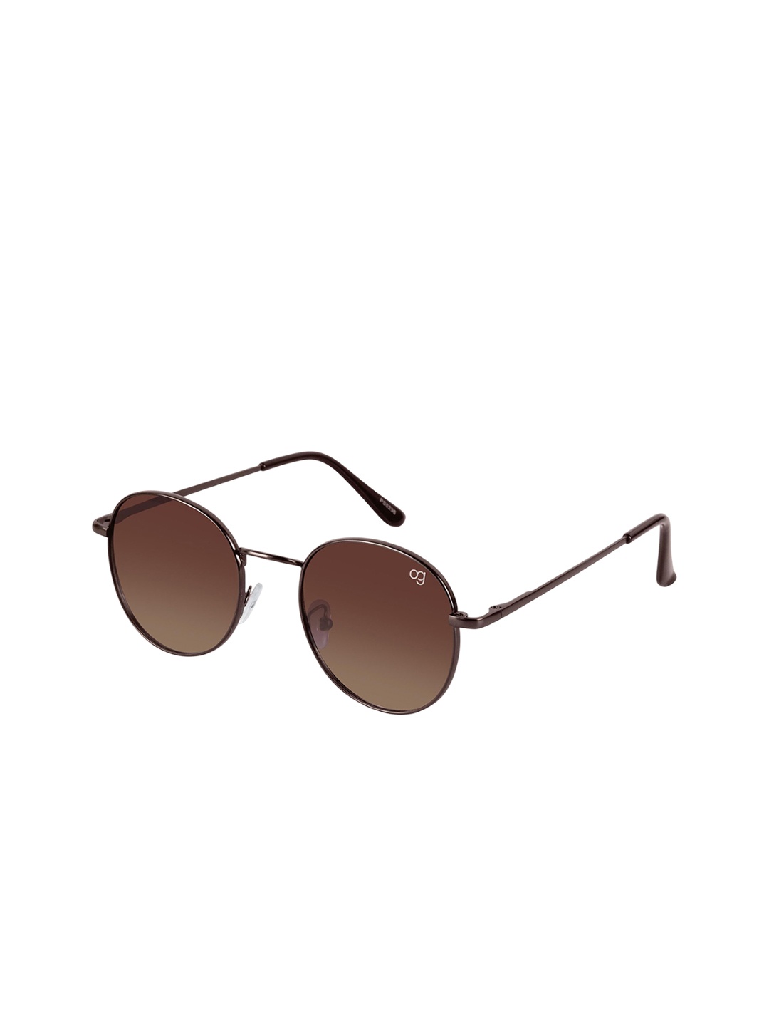 

Woggles Unisex Round Sunglasses with UV Protected Lens, Brown