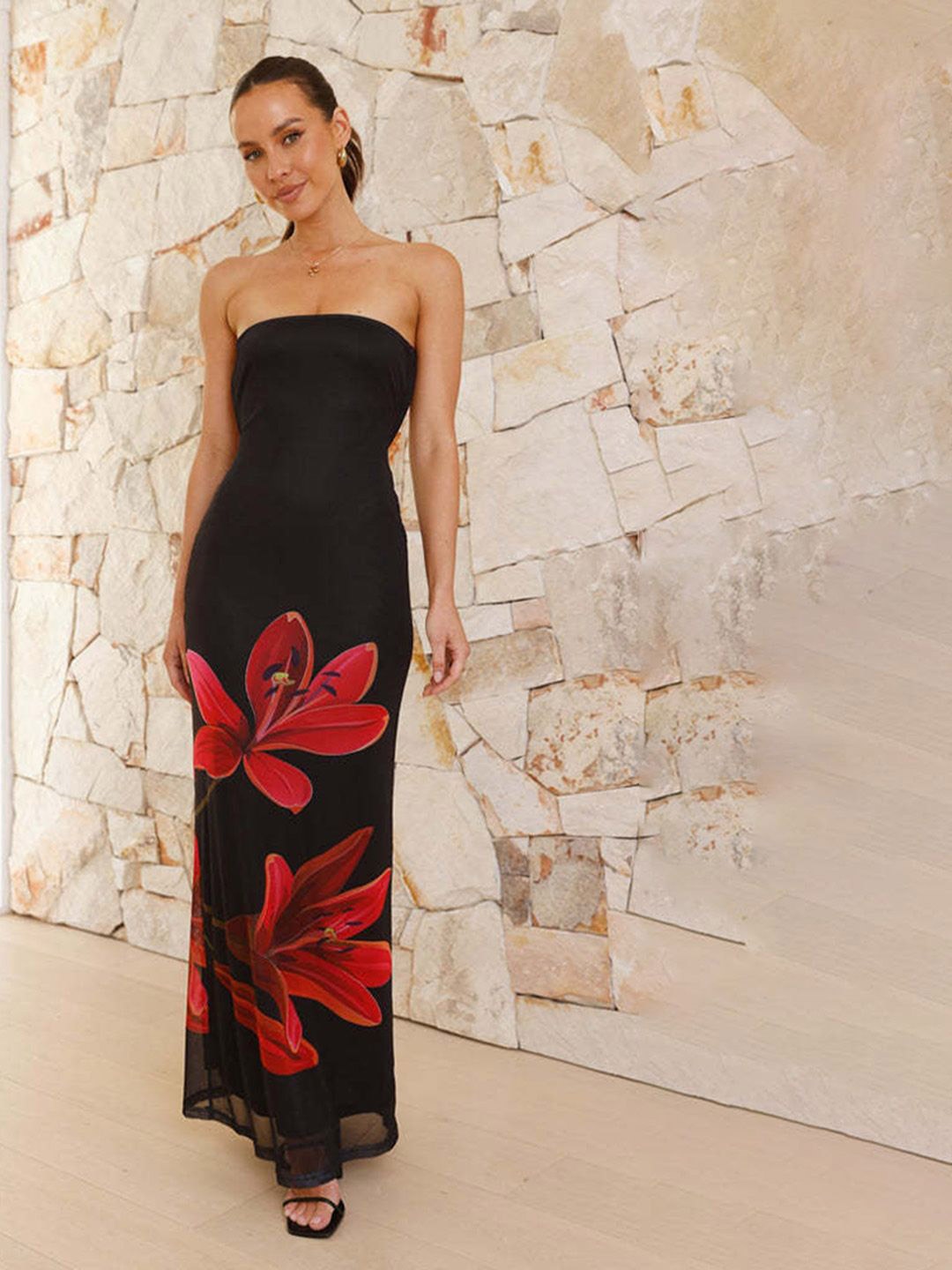 

JC Mode Floral Print Maxi Dress, Multi