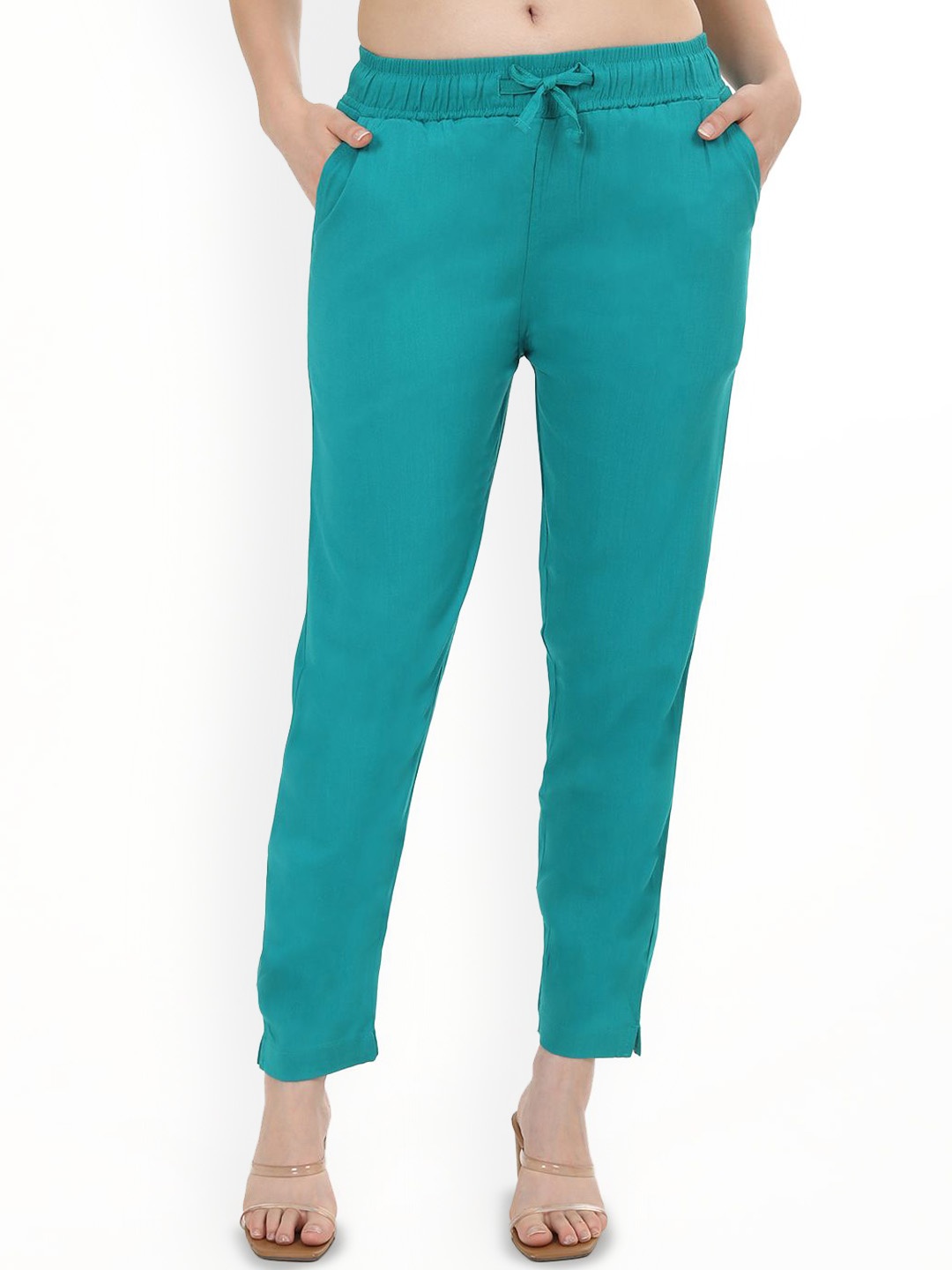 

Fly Birds Women Tailored Trousers, Green