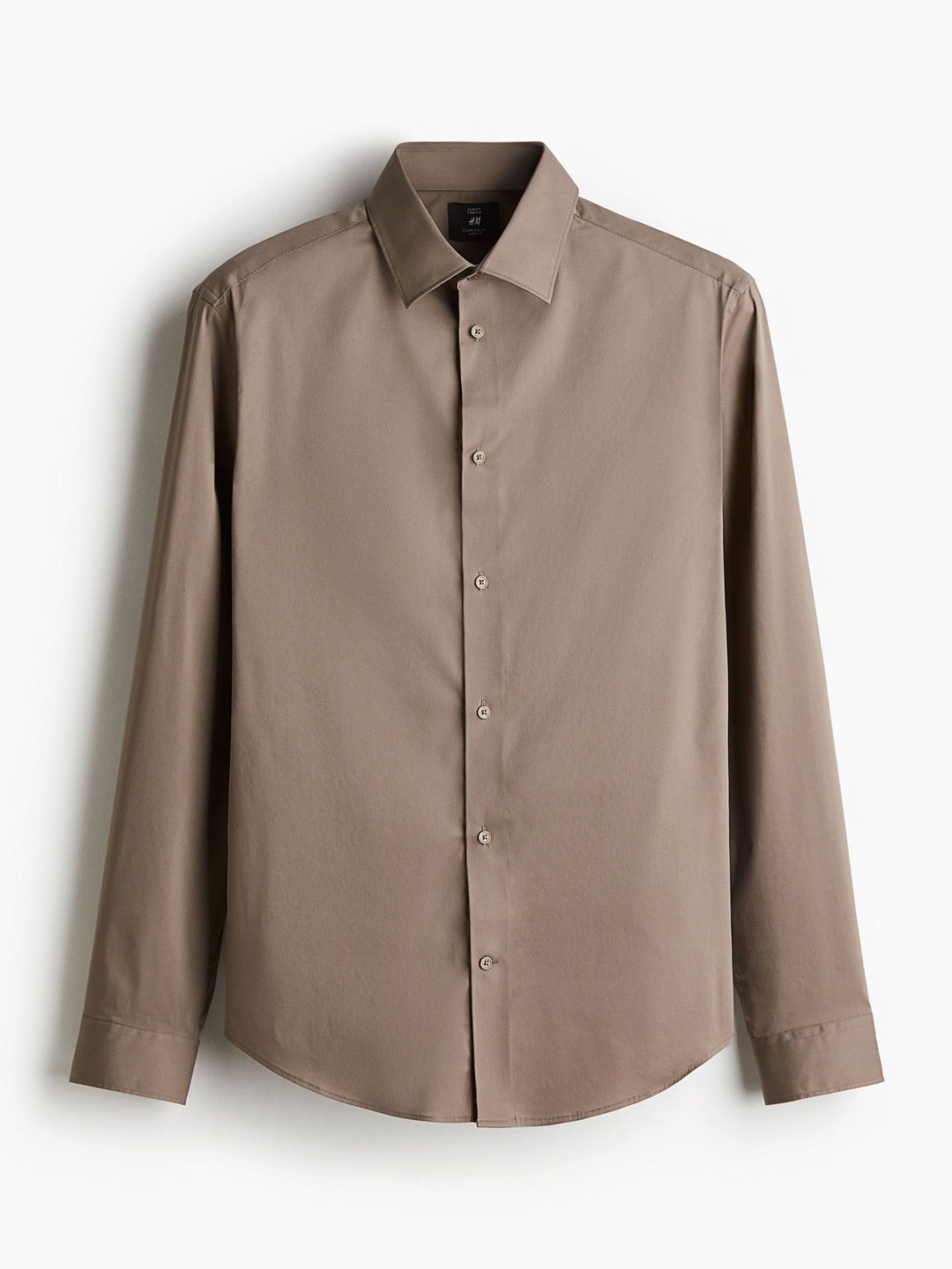 

H&M Slim Fit Stretch Shirt, Beige