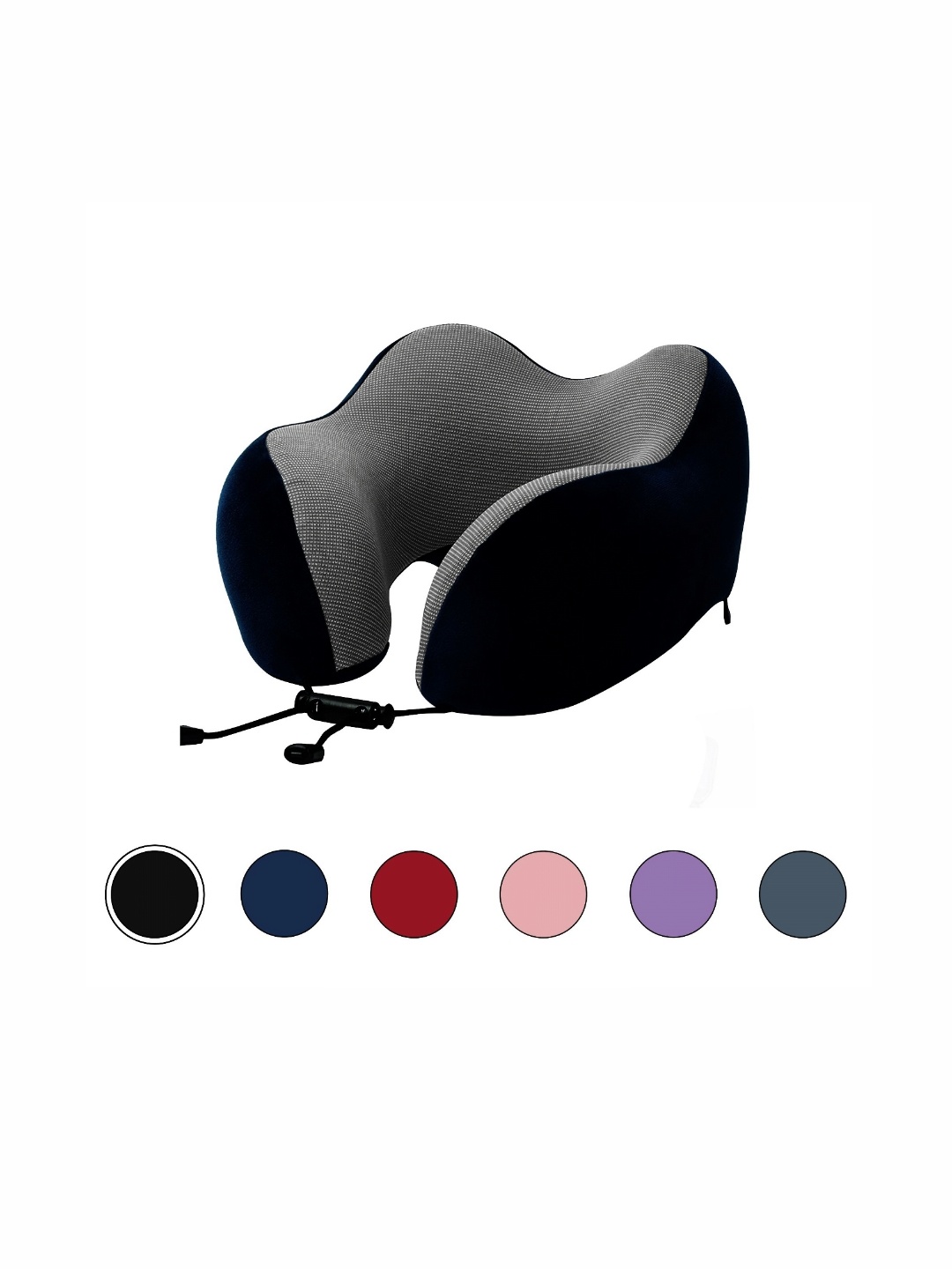 

BILLEBON Black Memory Foam Filled Polycotton Breathable Travel Pillow