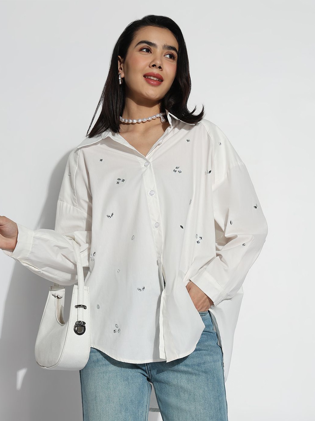 

SHOWOFF Women Comfort Opaque Casual Shirt, White