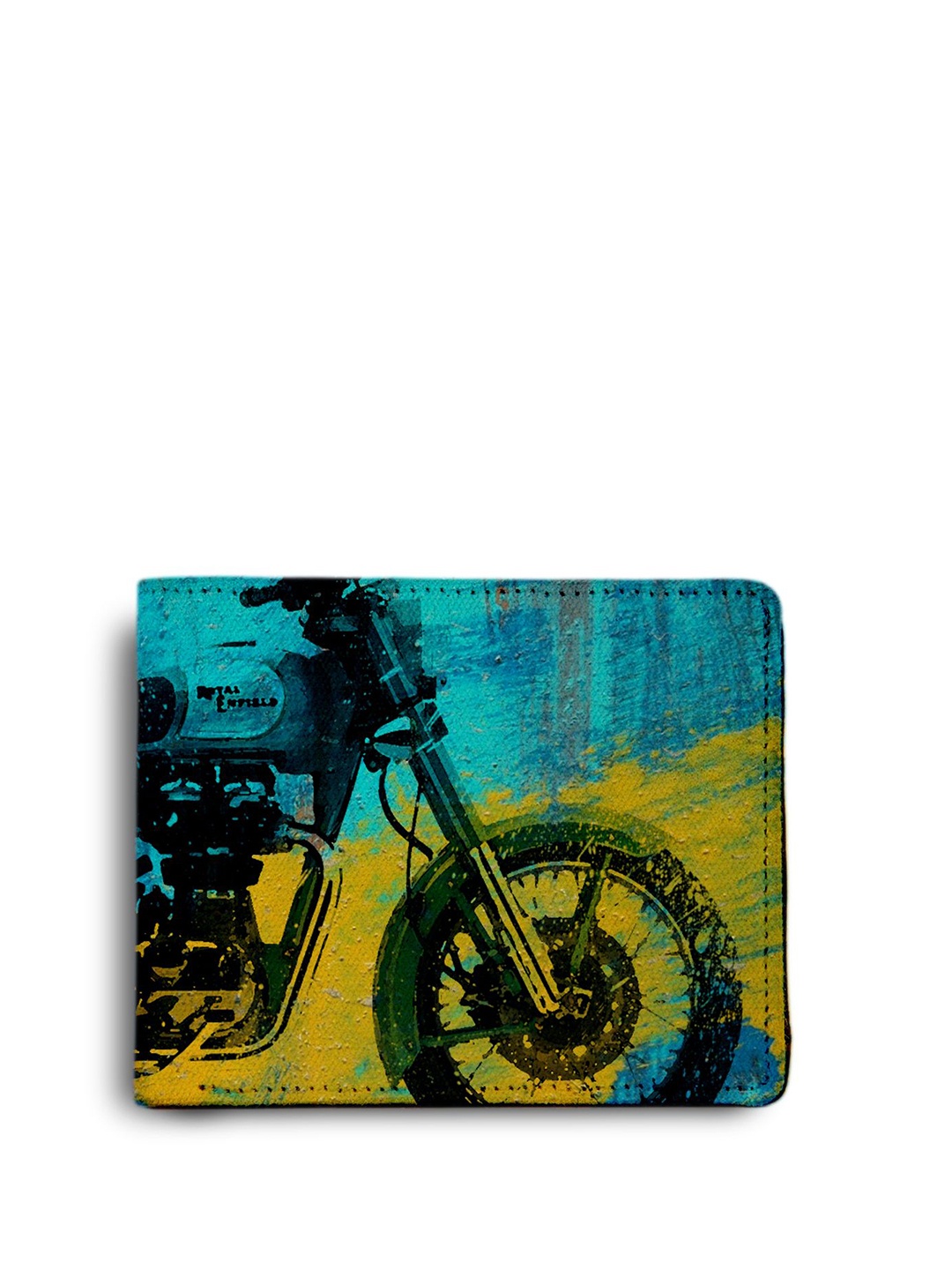 

ShopMantra Men Abstract Printed PU Two Fold Wallet, Blue