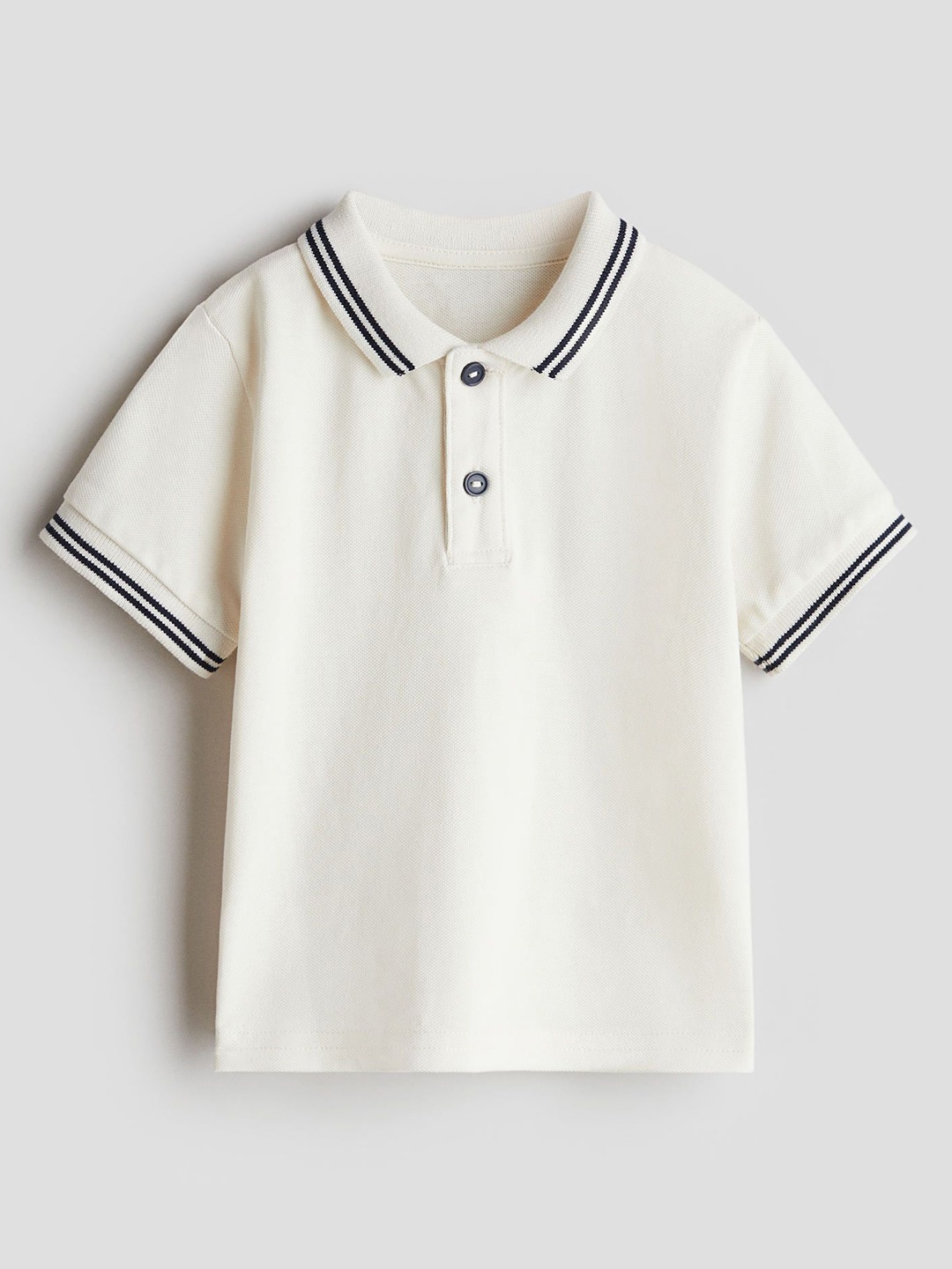 

H&M Cotton Piqu Polo Shirt, White