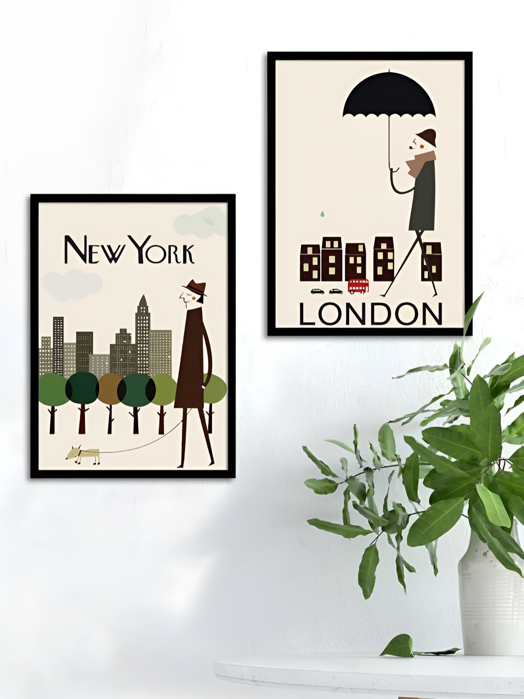 

Myntra Elegant Homes Black & Brown 2 Pieces Printed Wall Paintings