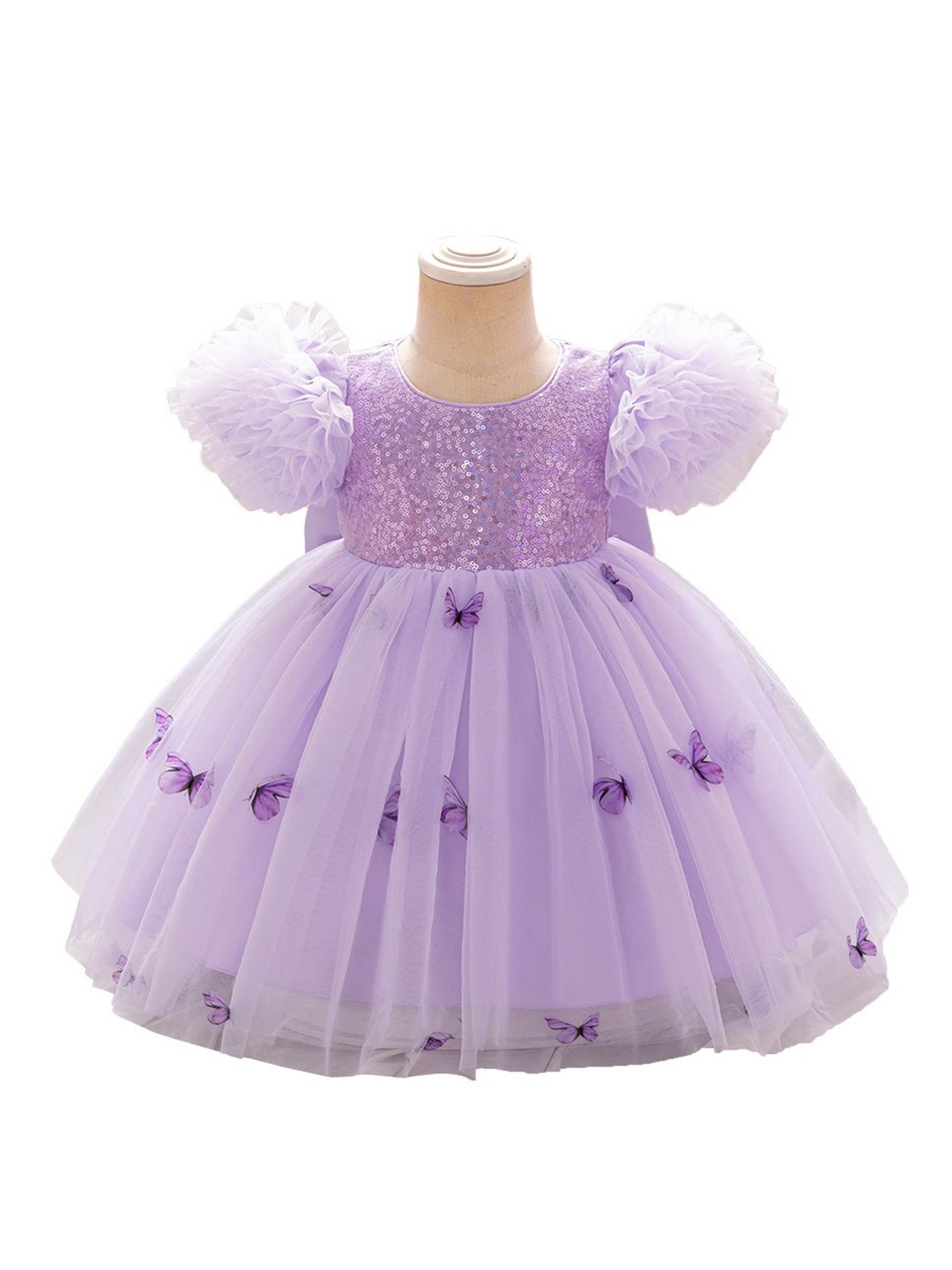 

StyleCast x Revolte Puff Sleeve A-Line Dress, Purple