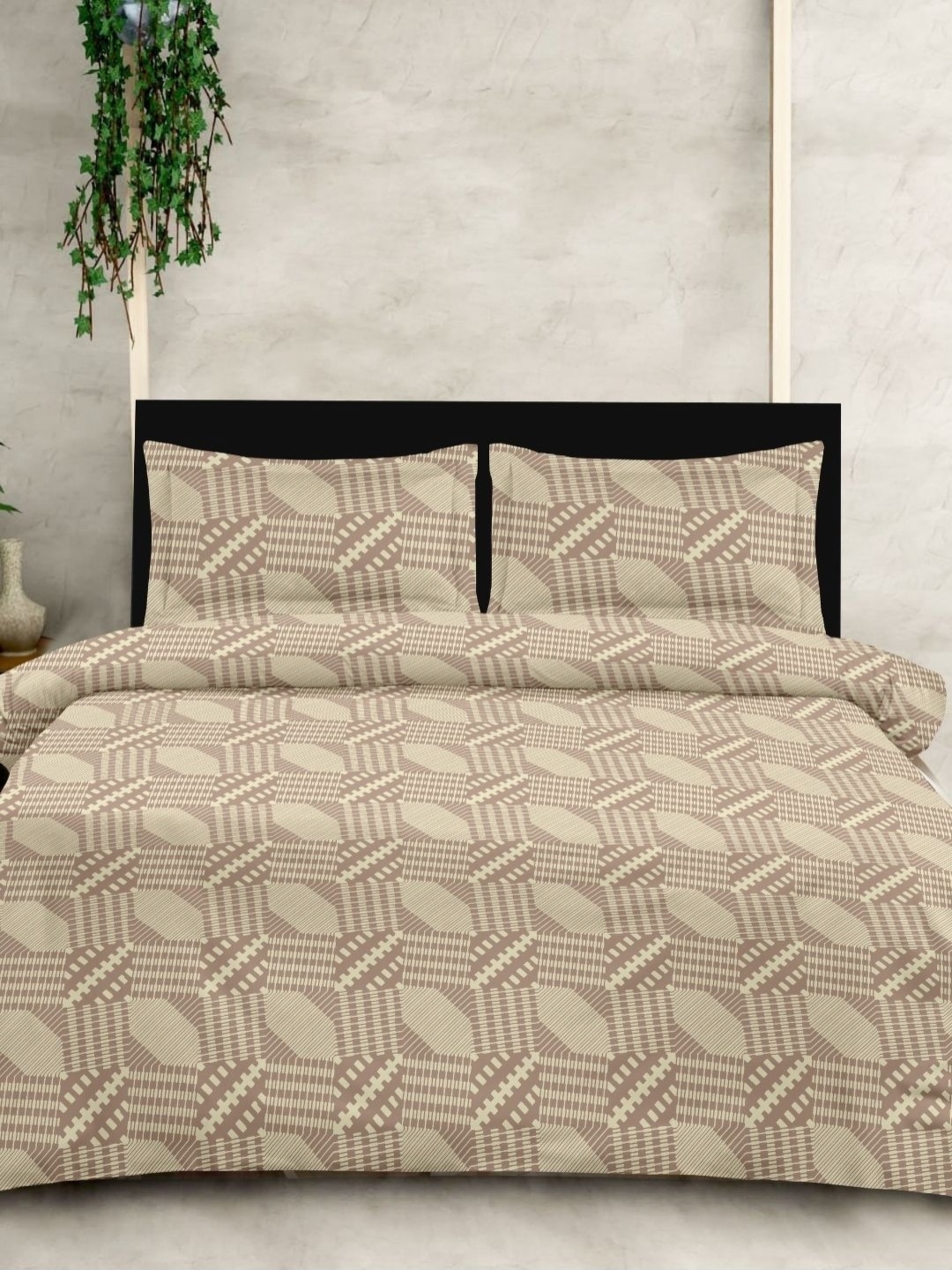 

Sleeping Owls-because your sleep matters Beige Pure Cotton King Bedsheet Set 2.74m x 2.74m