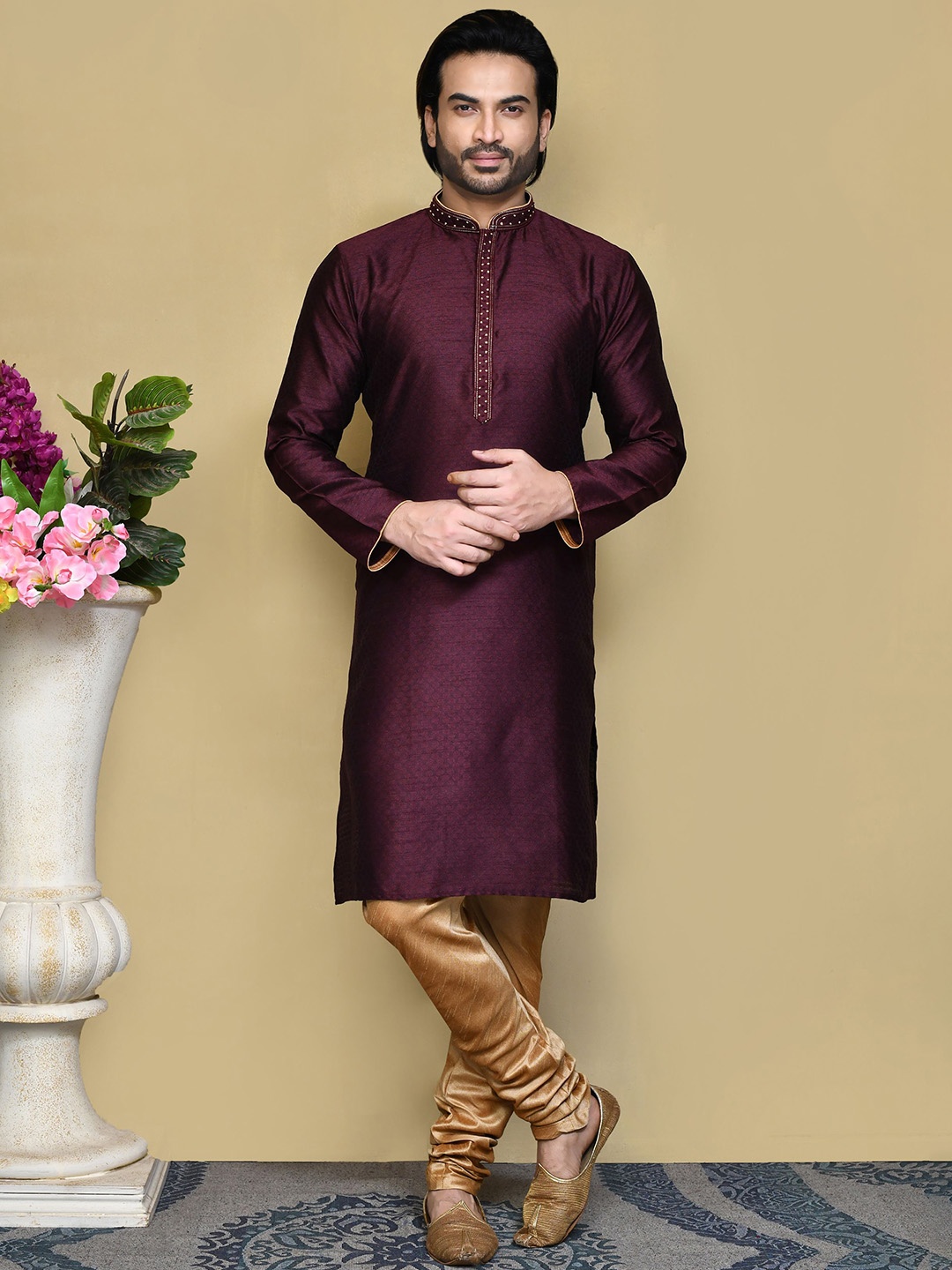 

RANAK Men Regular Kurta with Pyjamas, Purple