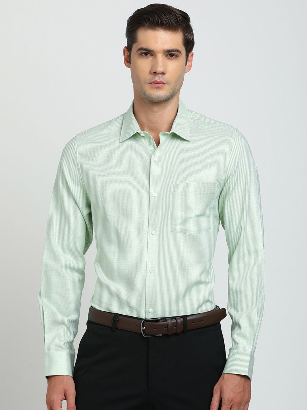 

Turtle Men Standard Opaque Formal Shirt, Green