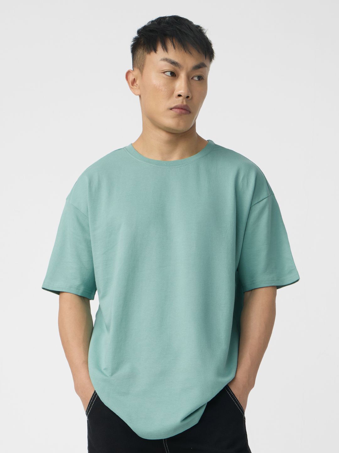 

The Souled Store Men Solid Oversized T-shirt, Green