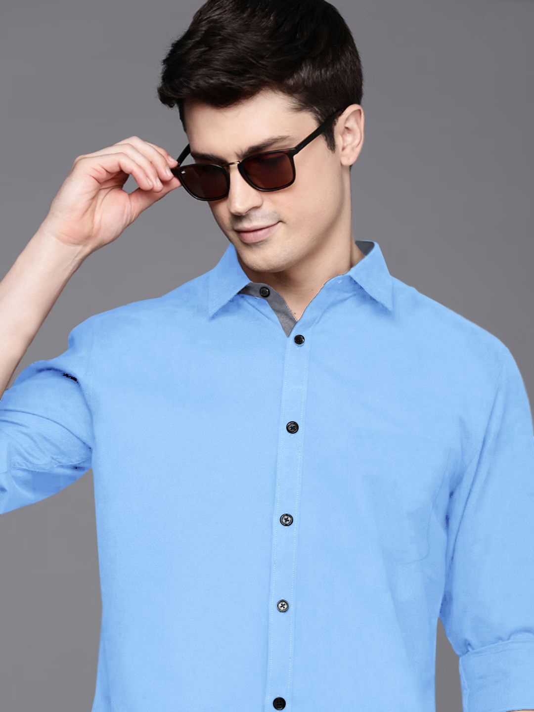 

SZN Men Standard Opaque Formal Shirt, Blue