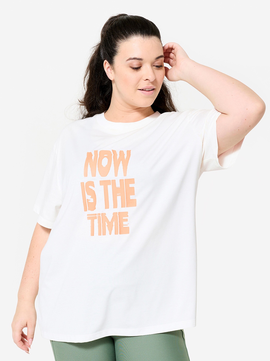 

Domyos By Decathlon Women's Oversize Cotton T-Shirt - White