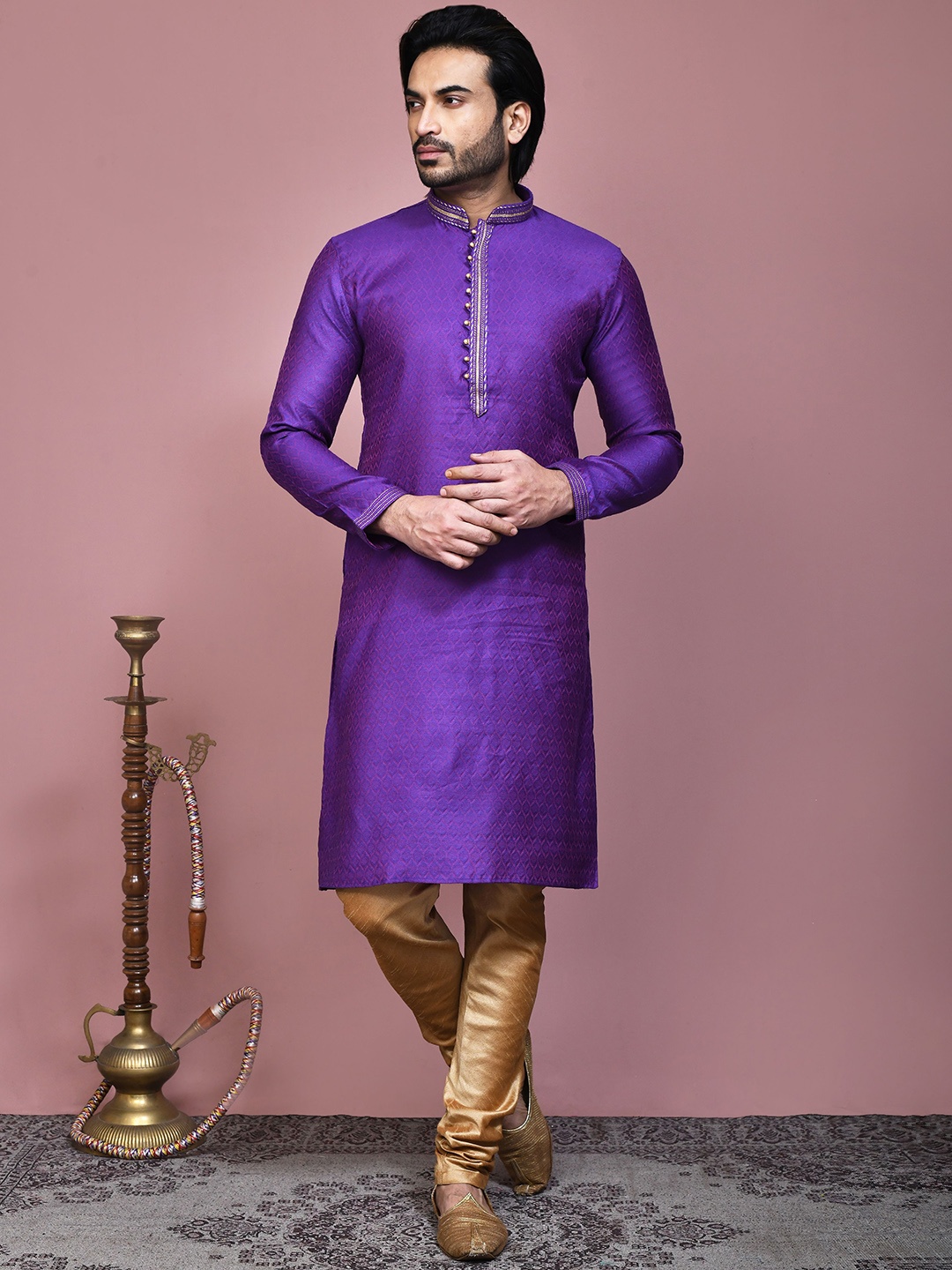 

RANAK Men Regular Kurta with Pyjamas, Purple