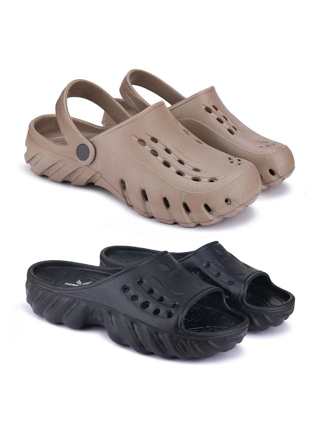 

BERSACHE Men Clogs, Brown