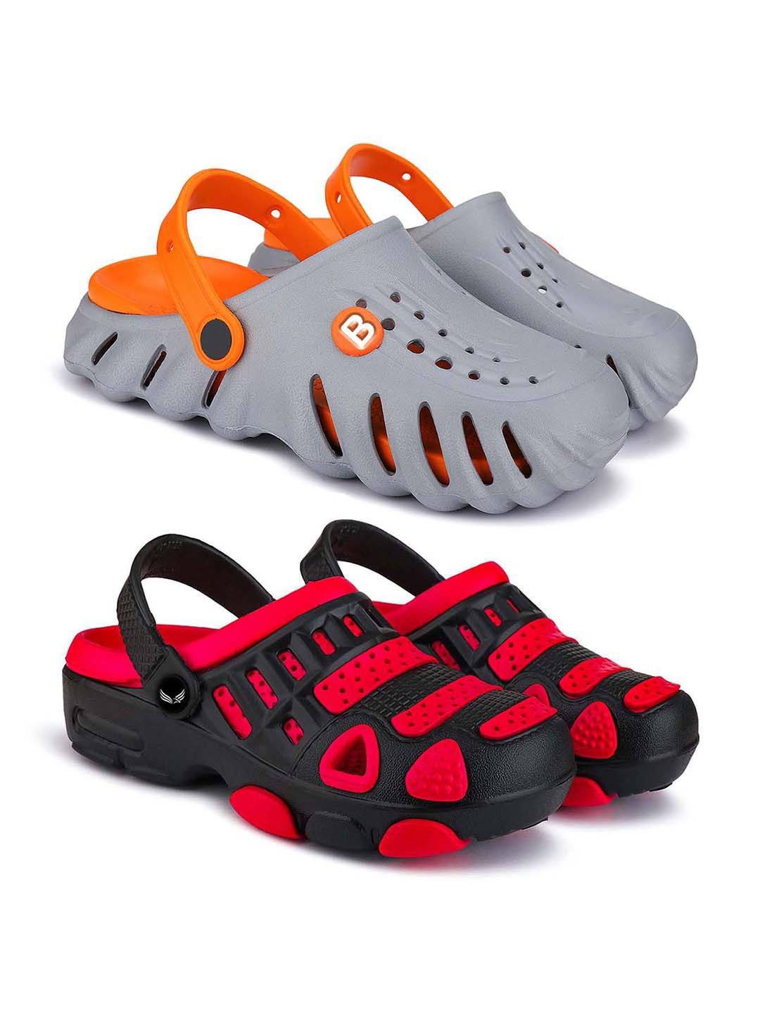 

BERSACHE Boys Pack Of 2 Clogs, Grey