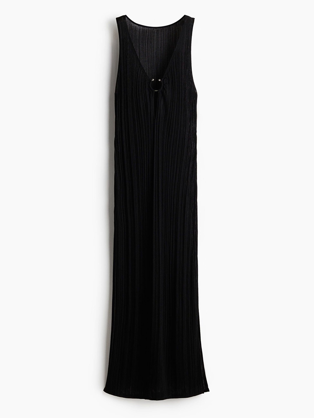 

H&M Rib-Knit Beach Dress, Black