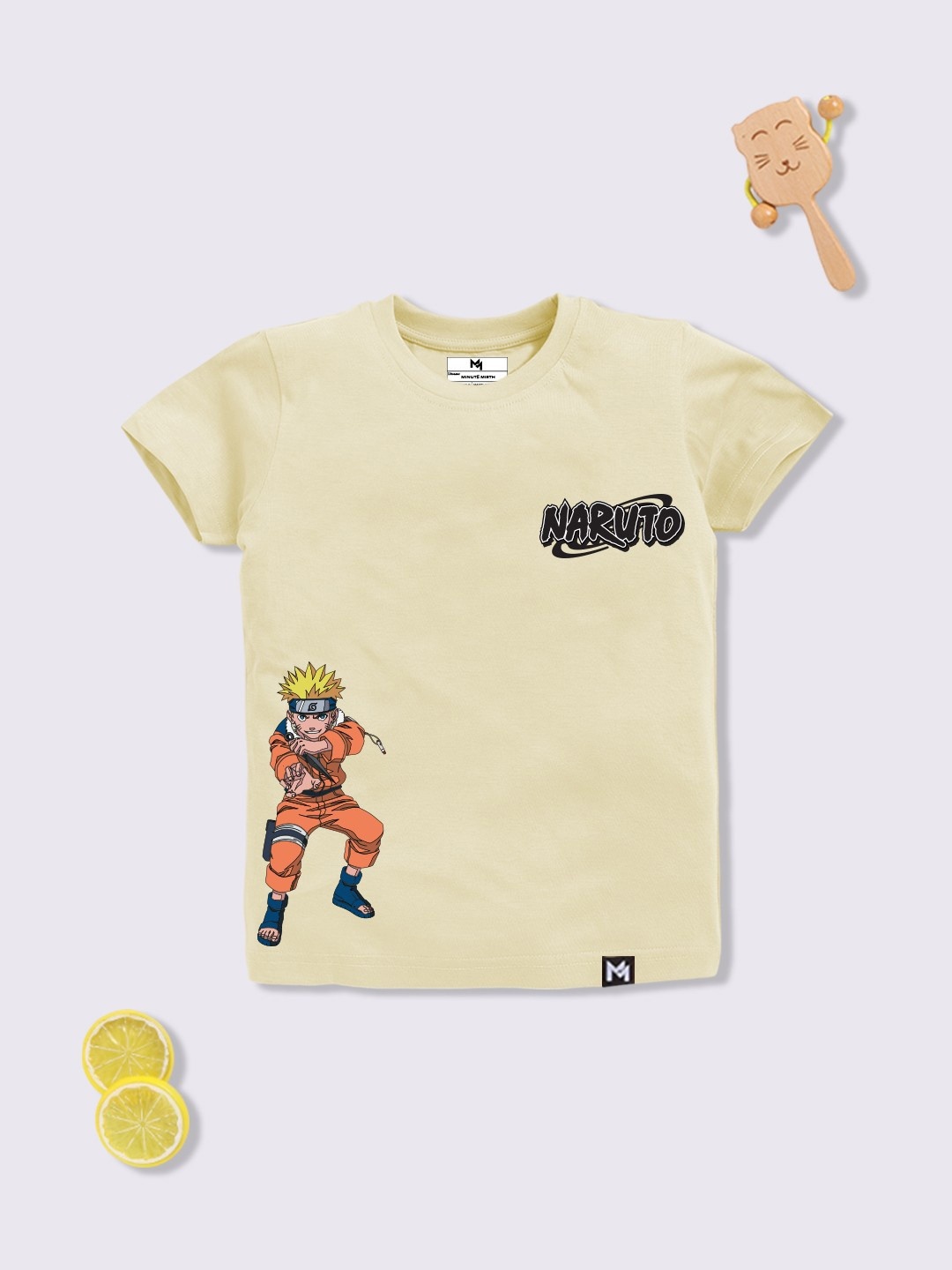 

YK X Minute Mirth Naruto Printed Pure Cotton T-shirt, Cream