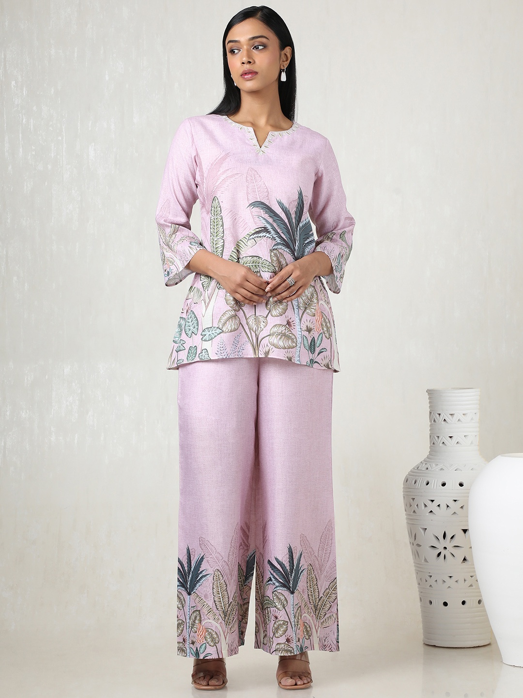 

Soch Printed Tunic With Trousers Co-Ords, Pink