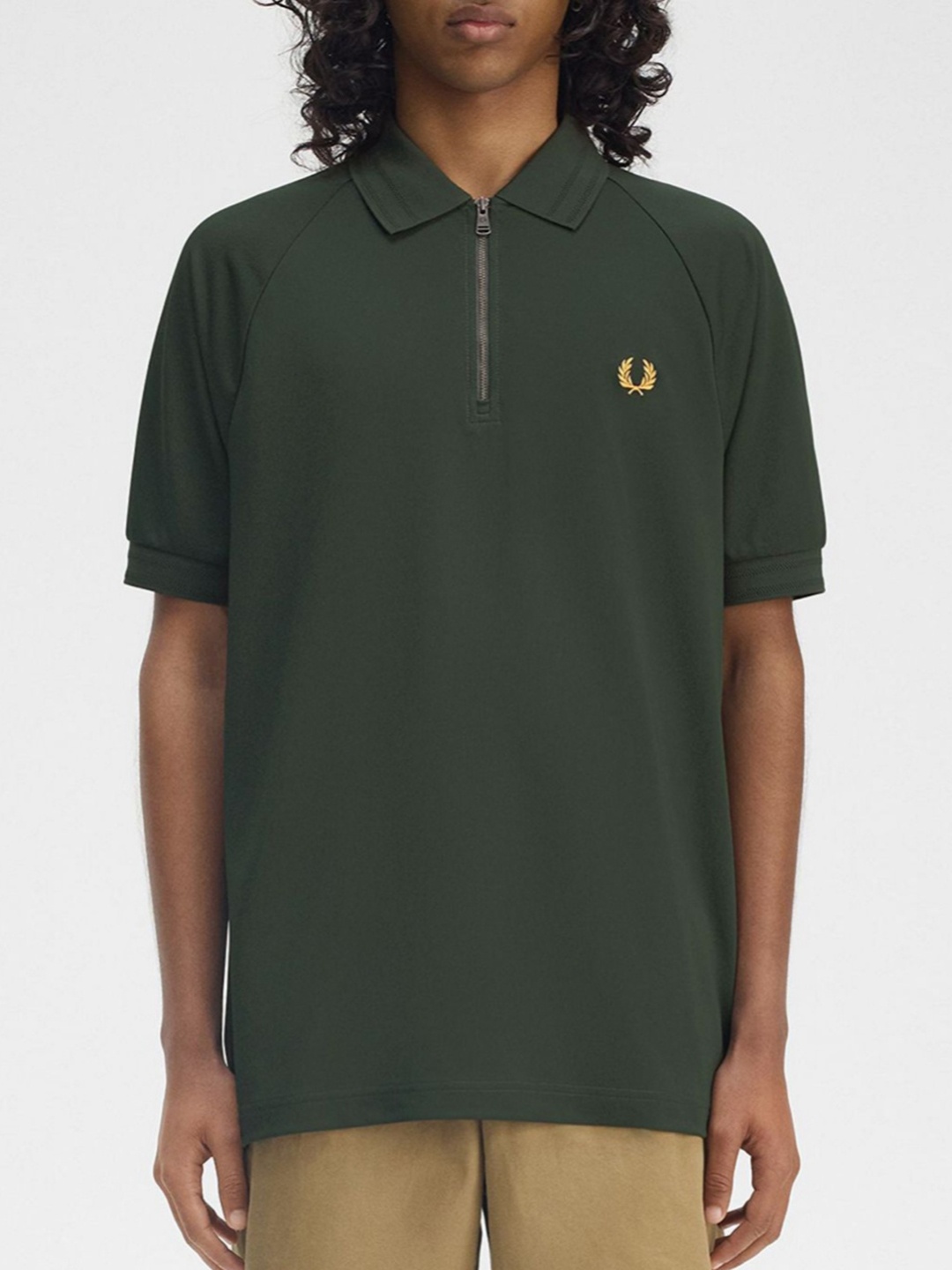 

Fred Perry Men Polo Collar Applique T-shirt, Green