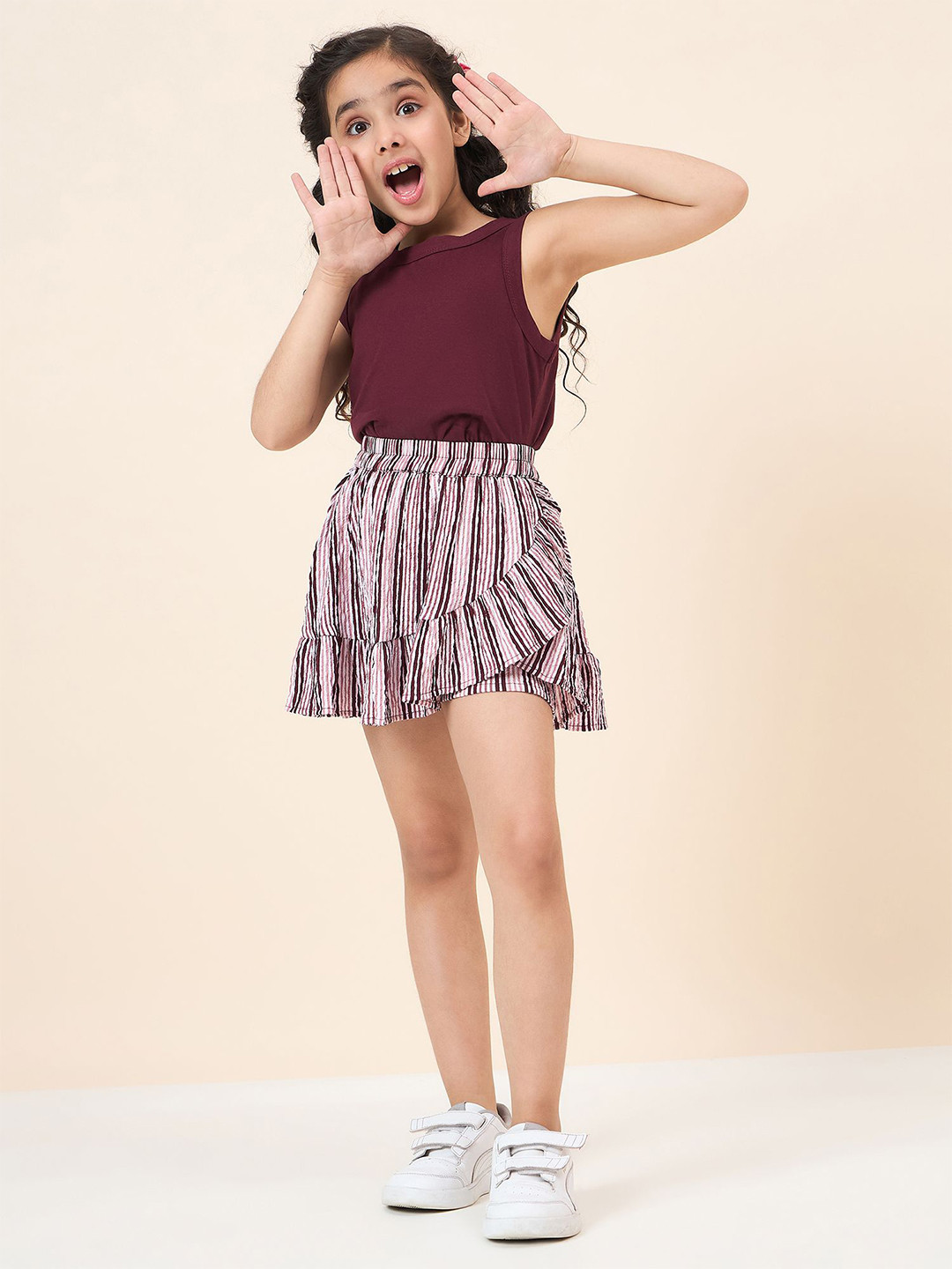 

StyloBug Girls Top with Skirt, Maroon