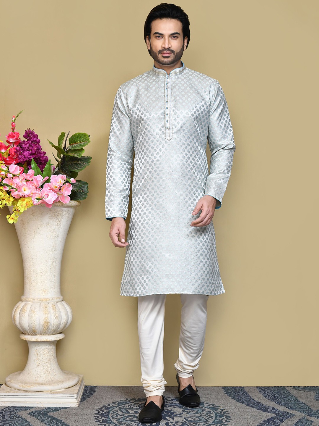 

RANAK Men Regular Kurta with Pyjamas, Blue