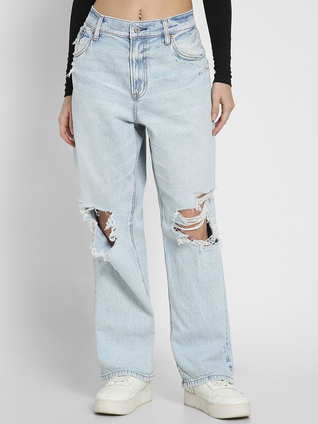 

AMERICAN EAGLE OUTFITTERS Women Boyfriend Fit Jeans, Blue
