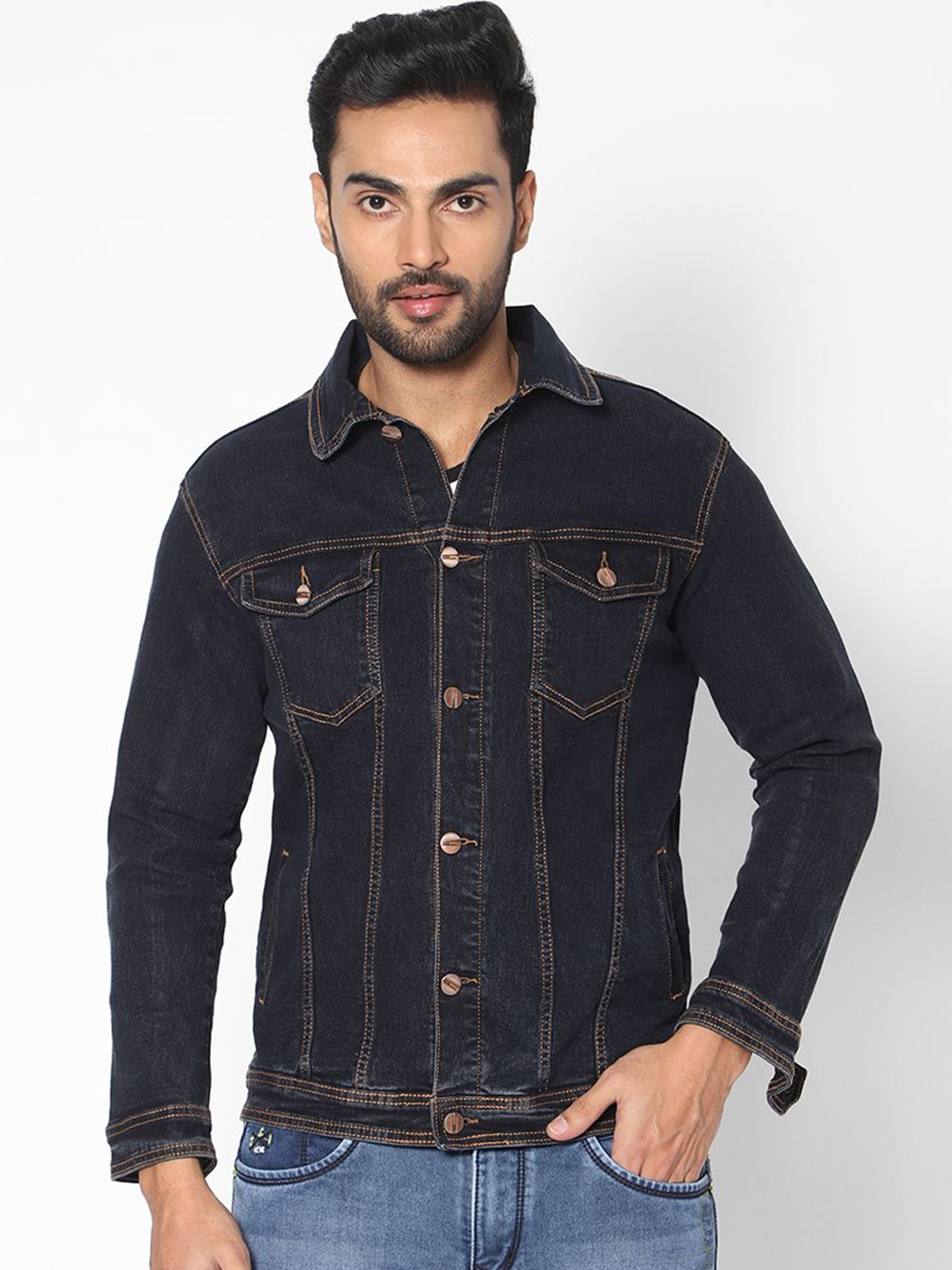 

TCI Men Denim Jacket, Black