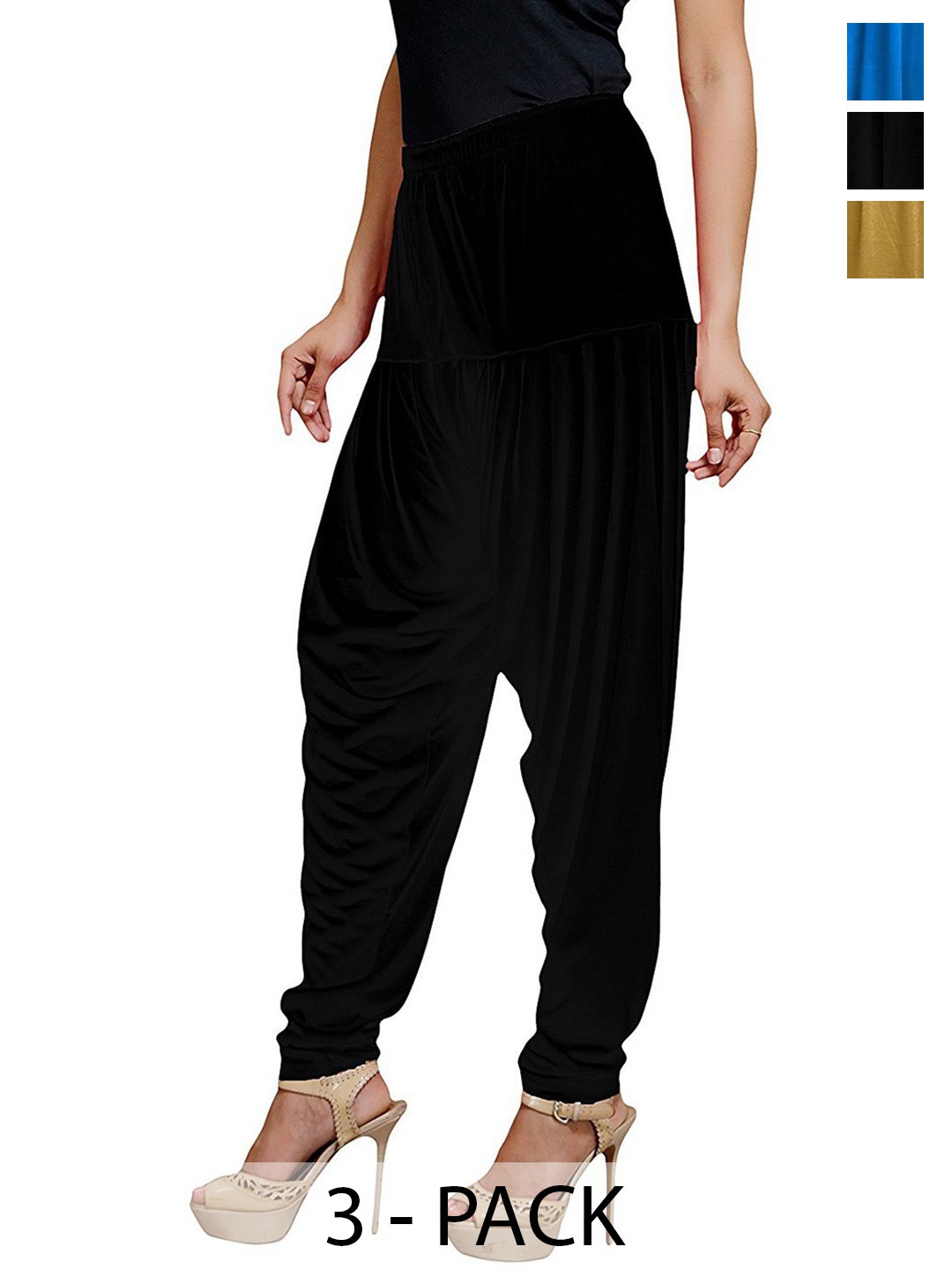 

AFRA GARMENTS Women Pack Of 3 Loose-Fit Patiala, Blue