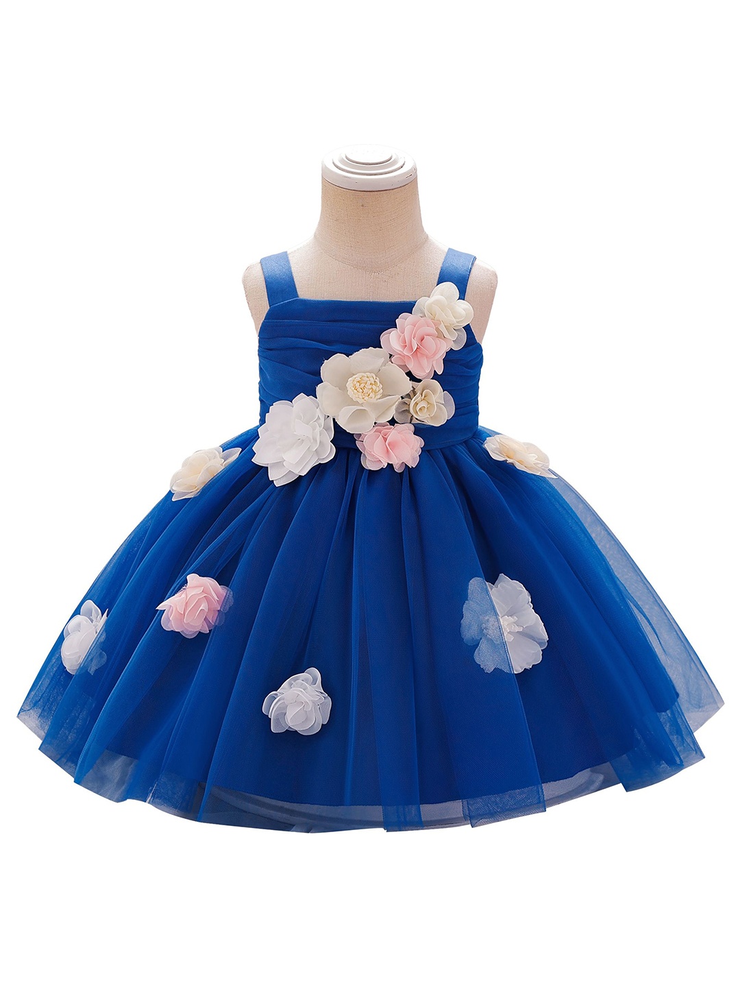 

StyleCast x Revolte Choker Neck A-Line Dress, Blue
