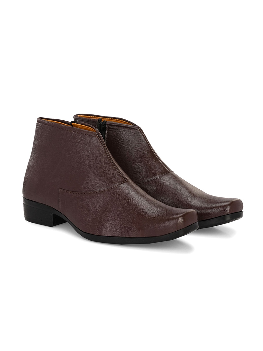 

Shoe Island Men Zipper High Ankle Regular Boots, Brown