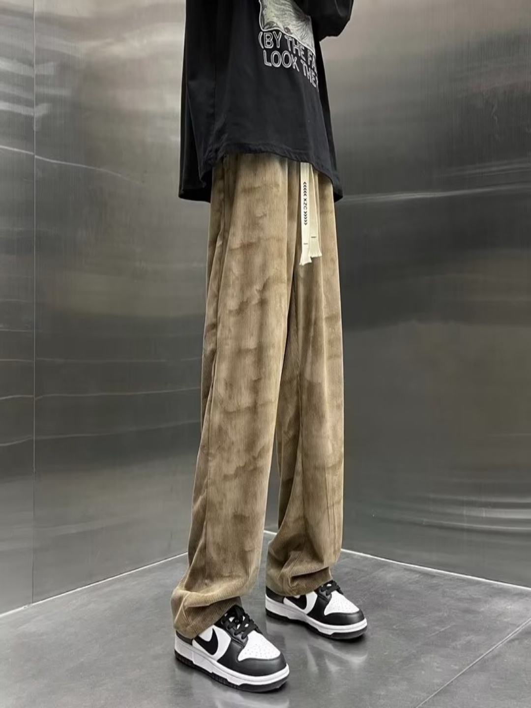 

HERE&NOW Men Straight Fit Trousers, Beige
