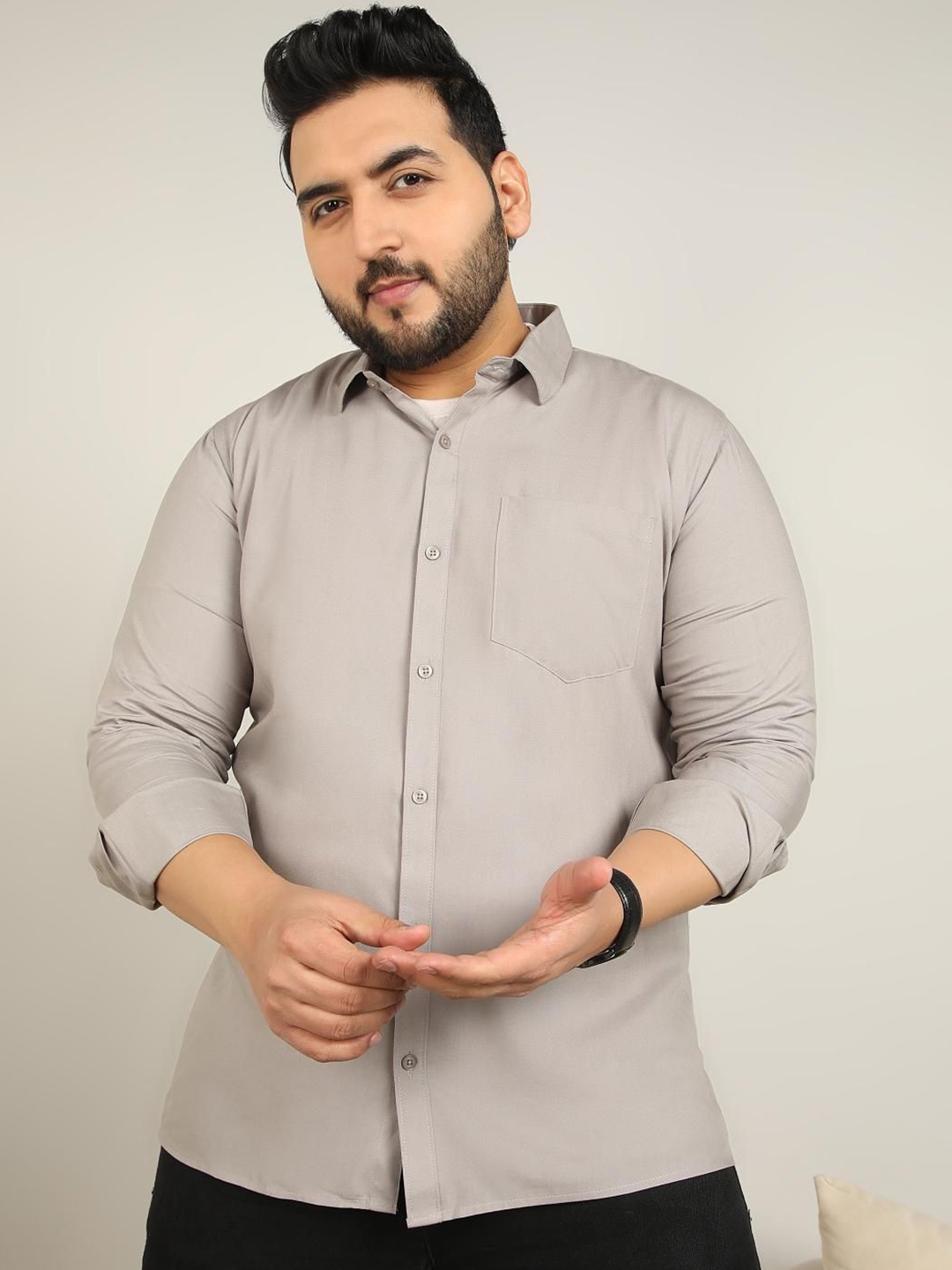 

METRONAUT PLUS Men Classic Opaque Casual Shirt, Grey