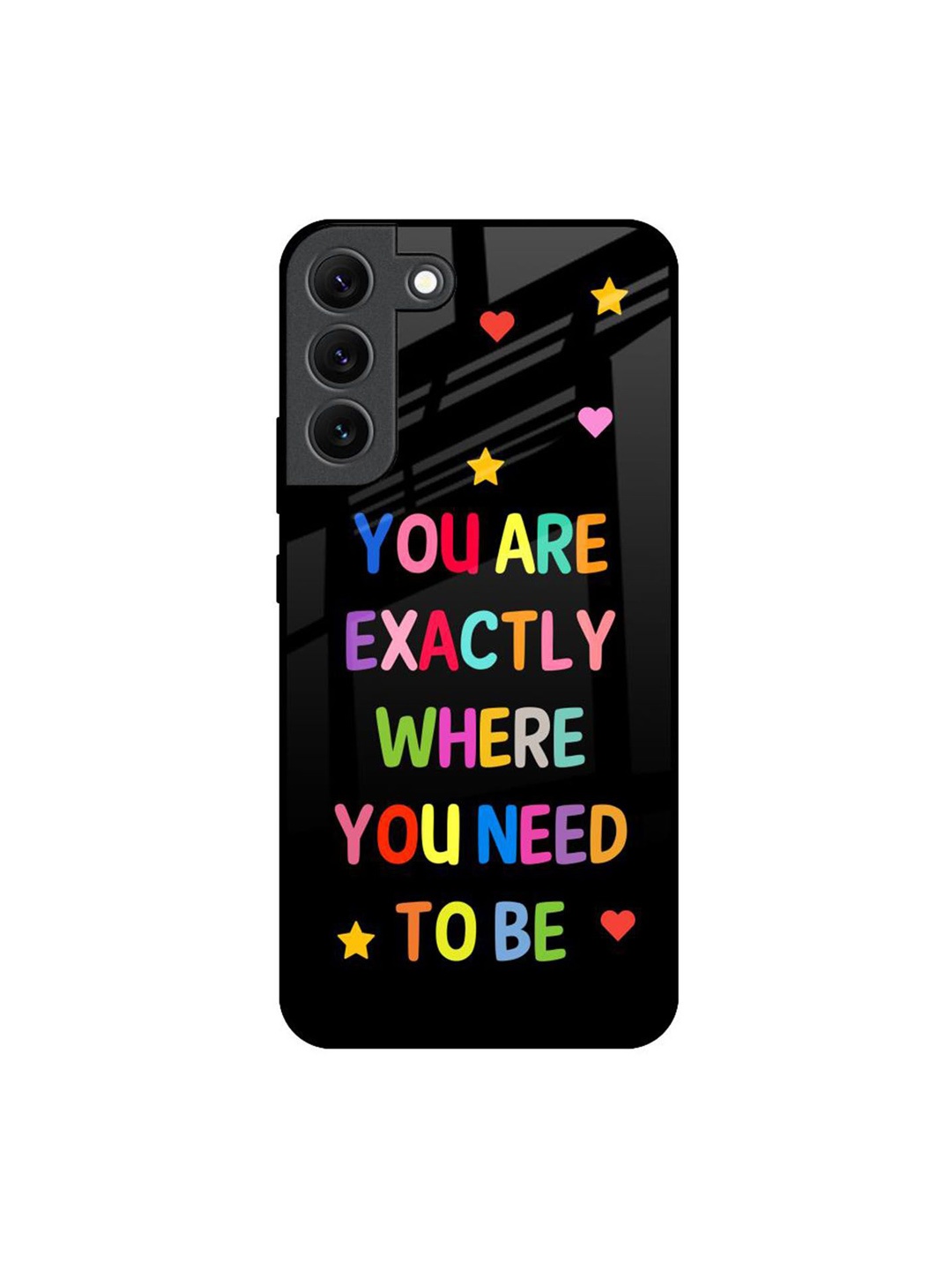 

QRIOH Typography Printed Samsung Galaxy S22 Back Case Mobile Accessories, Black