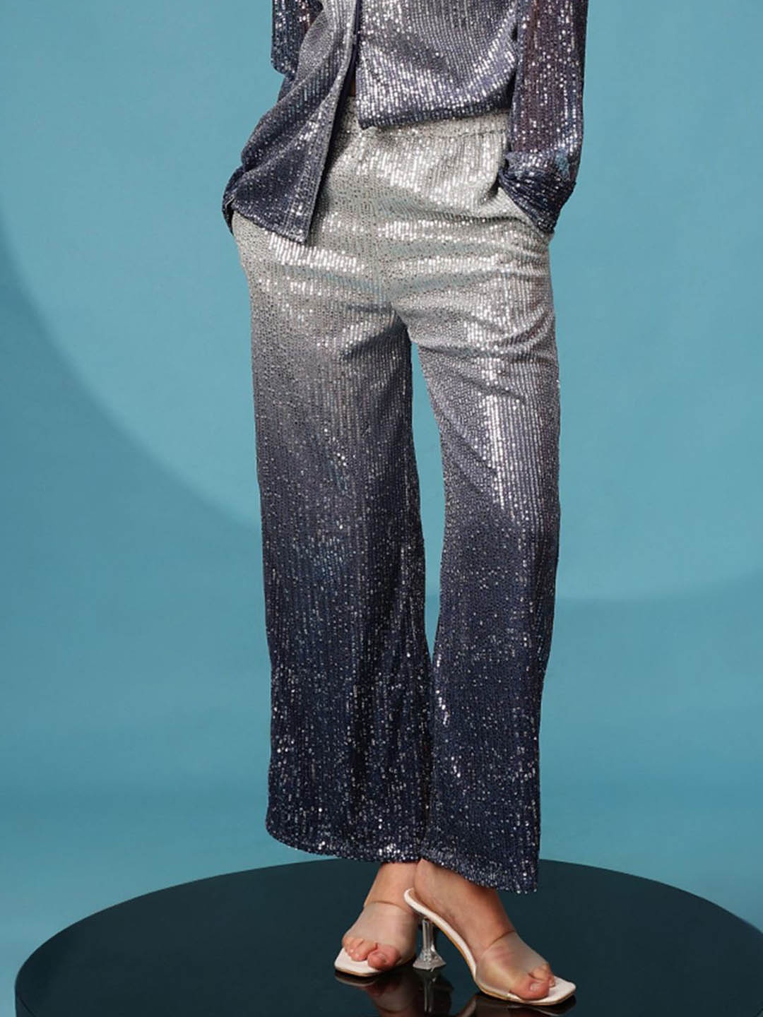 

CORSICA Women Embellished Trousers, Blue