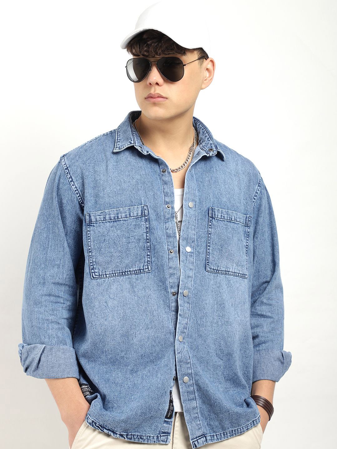 

JIMMY & JORDAN Men Standard Opaque Casual Shirt, Navy blue