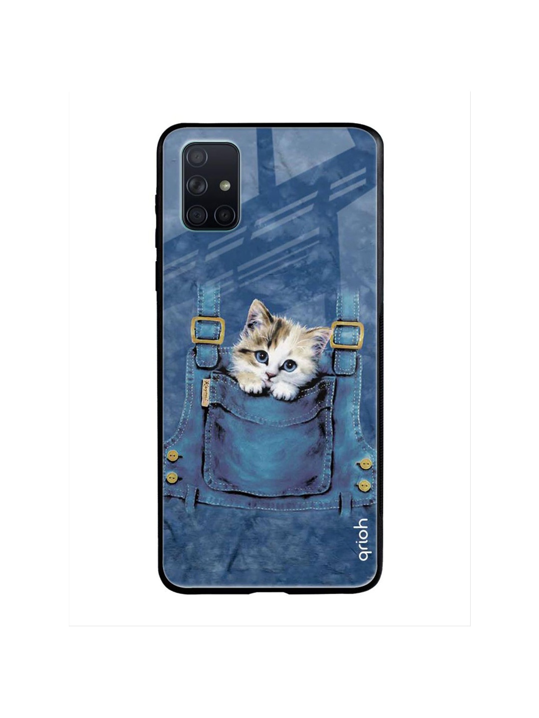 

QRIOH Quirky Printed Samsung Galaxy A71 Back Case Mobile Accessories, Blue