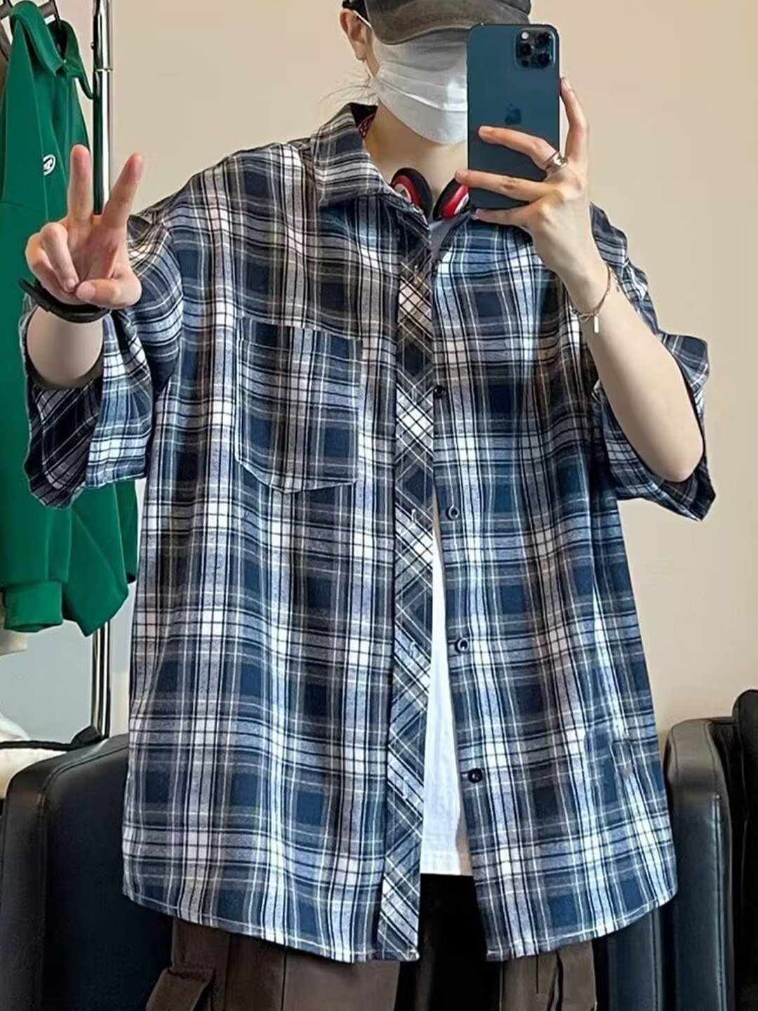 

StyleCast Men Opaque Checked Casual Shirt, Blue