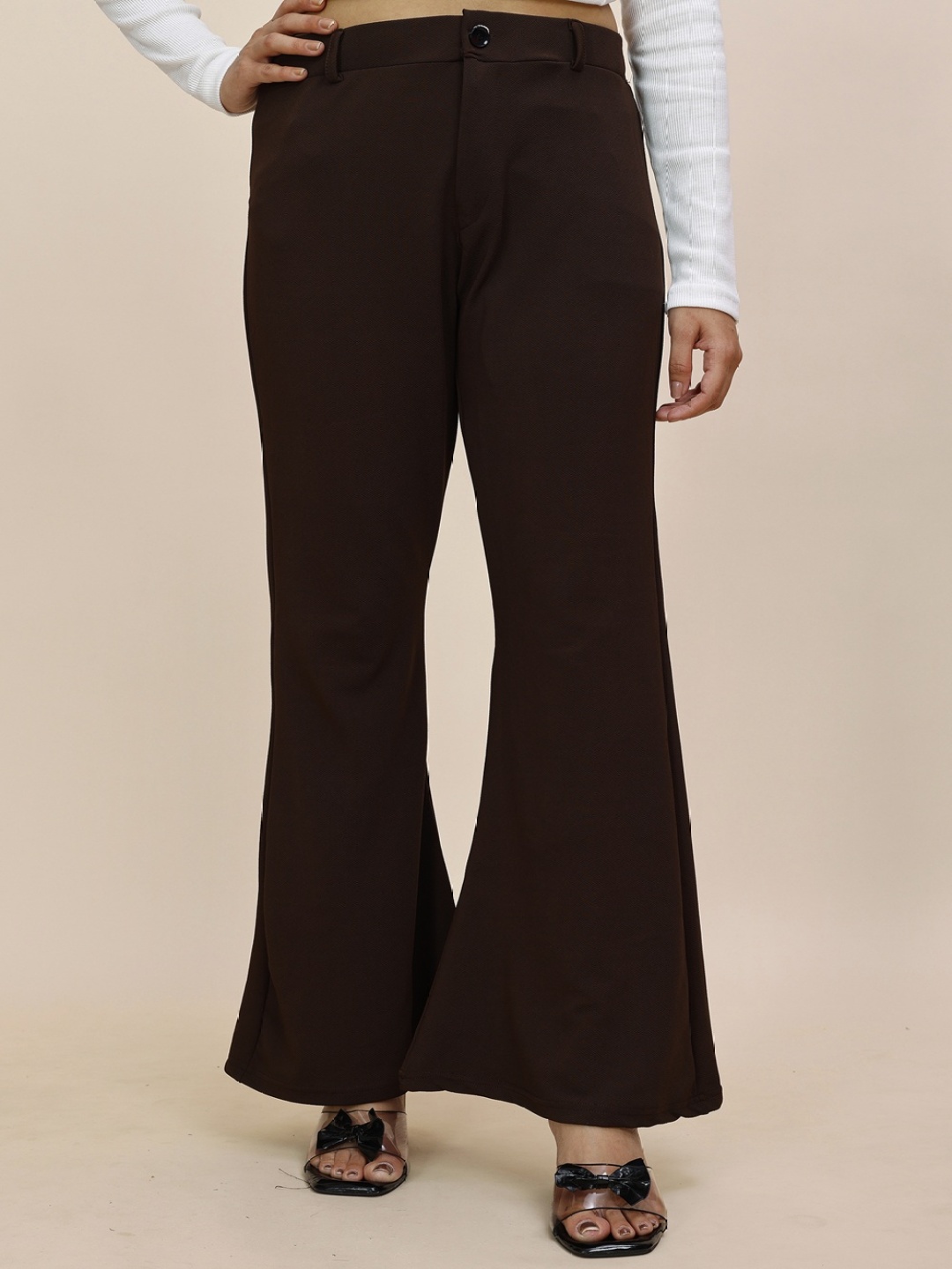 

Fashion FRICKS Women Relaxed Easy Wash Trousers, Brown