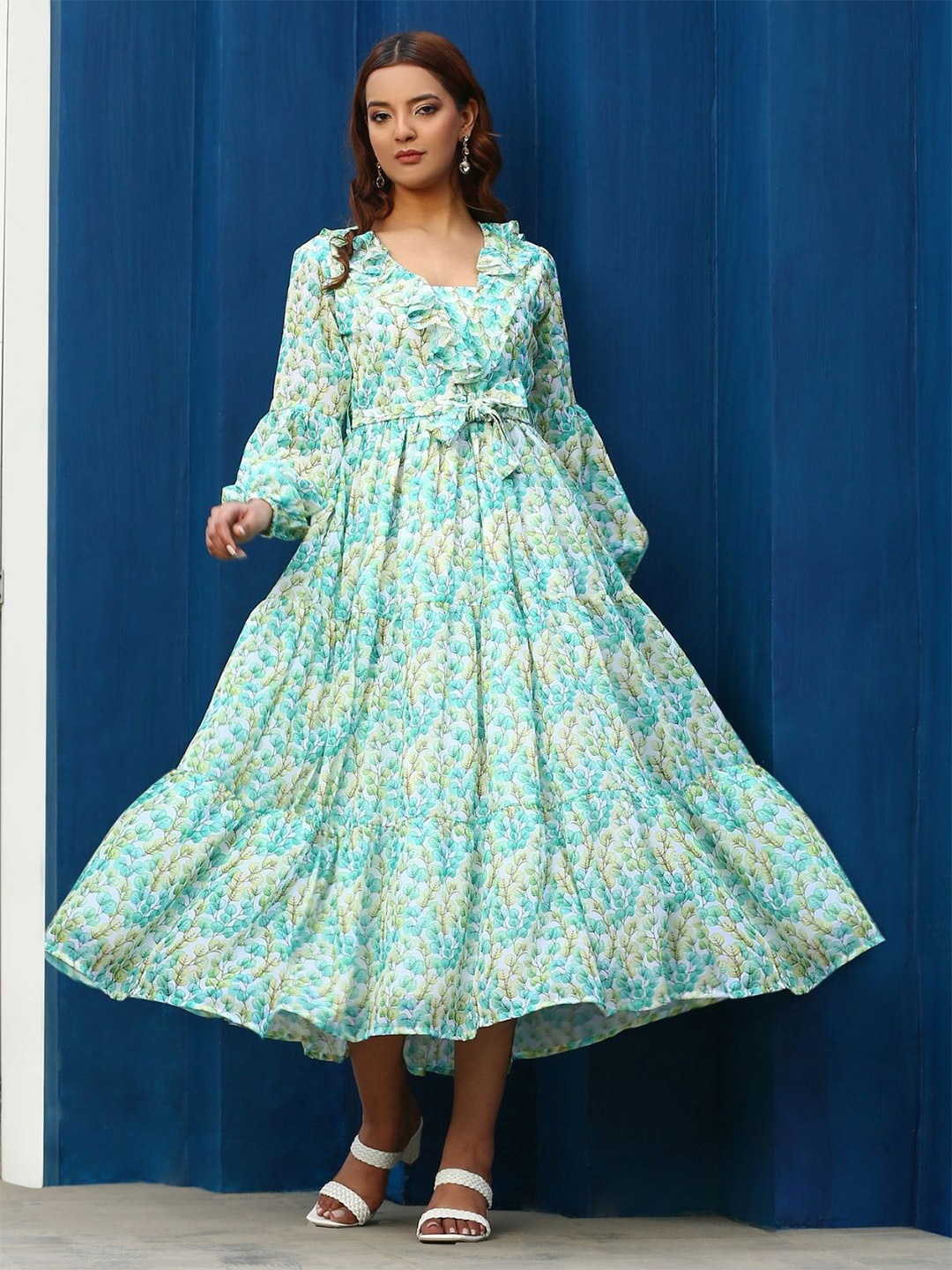 

NOUN Floral Print Georgette Maxi Midi Dress, Multi