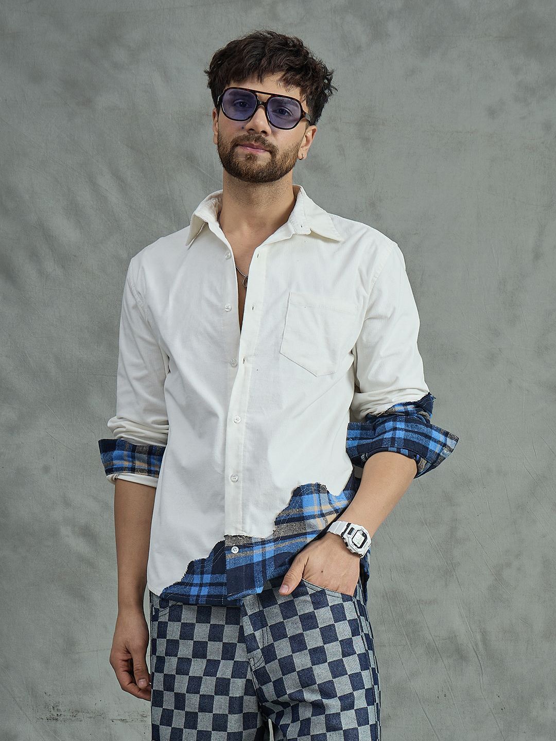 

FUGAZEE Men Opaque Casual Shirt, White