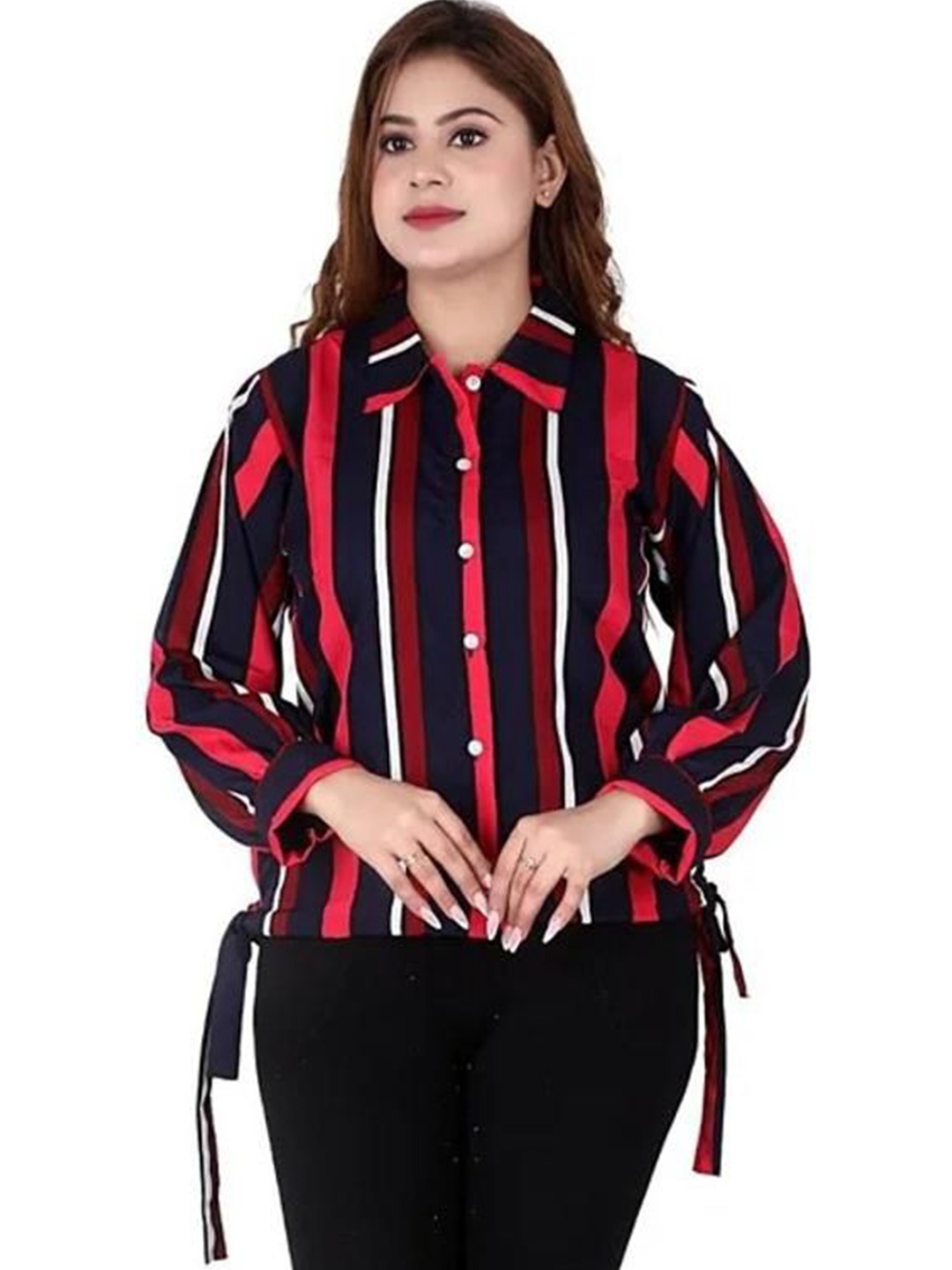 

YLCOMPANY Women Opaque Striped Casual Shirt, Multi