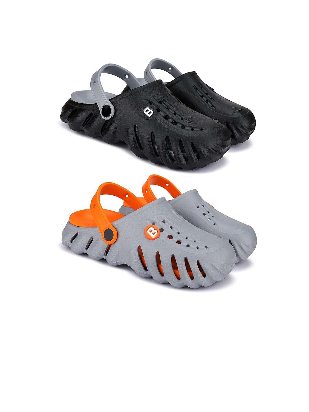 

BERSACHE Boys Set Of 2 Rubber Clogs, Grey
