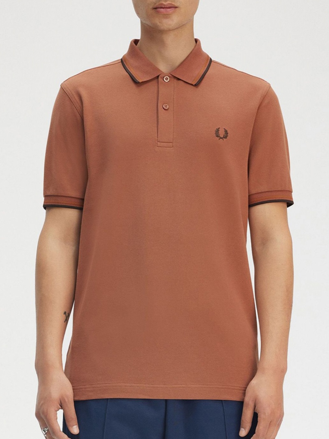 

Fred Perry Men Polo Collar T-shirt, Brown