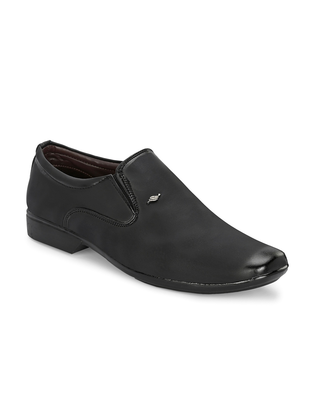 

LEEPEETER Men Square Toe Formal Slip On Shoes, Black
